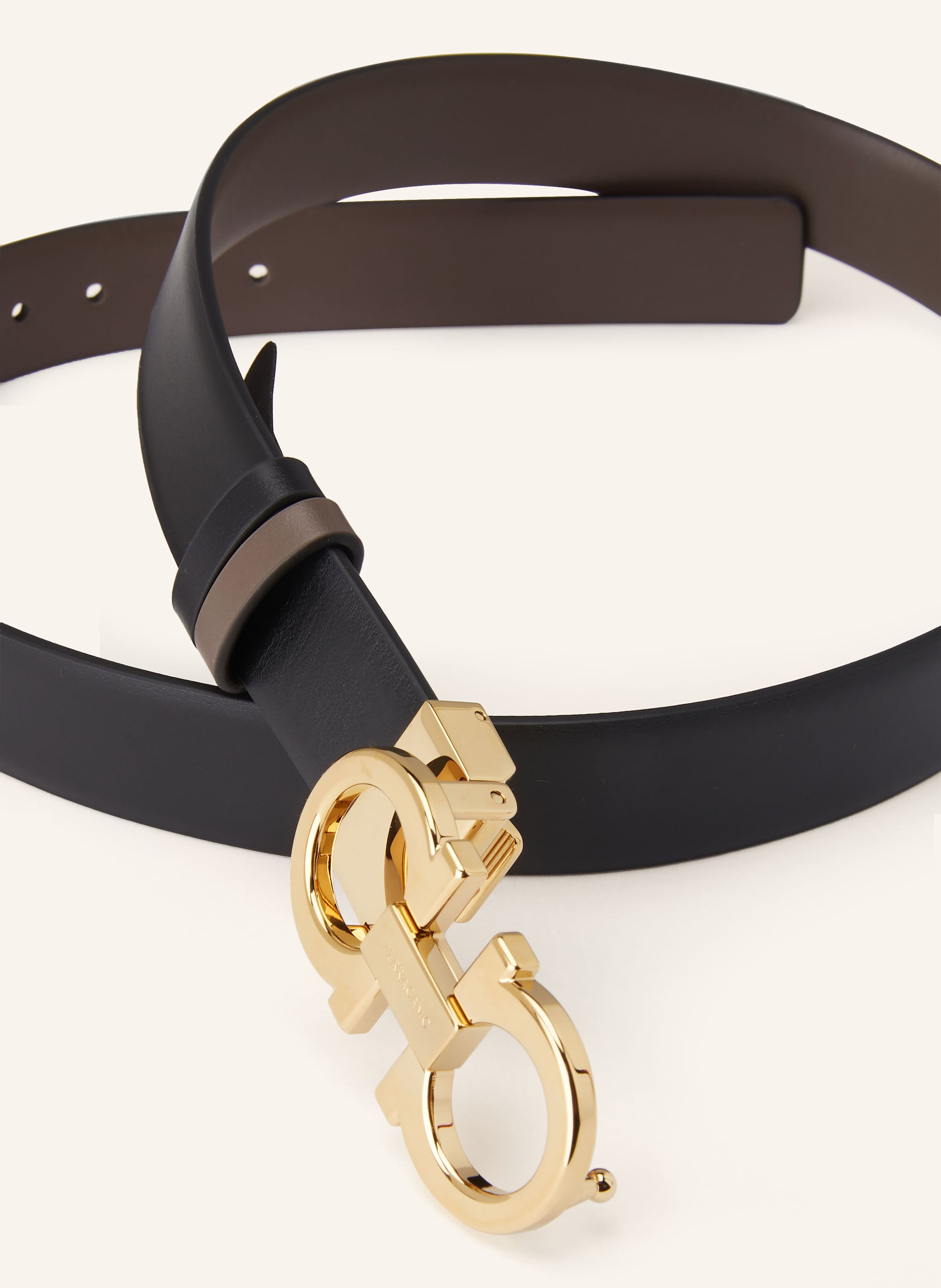 Thumbnail - Ferragamo Ledergürtel Donna Zum Wenden grau