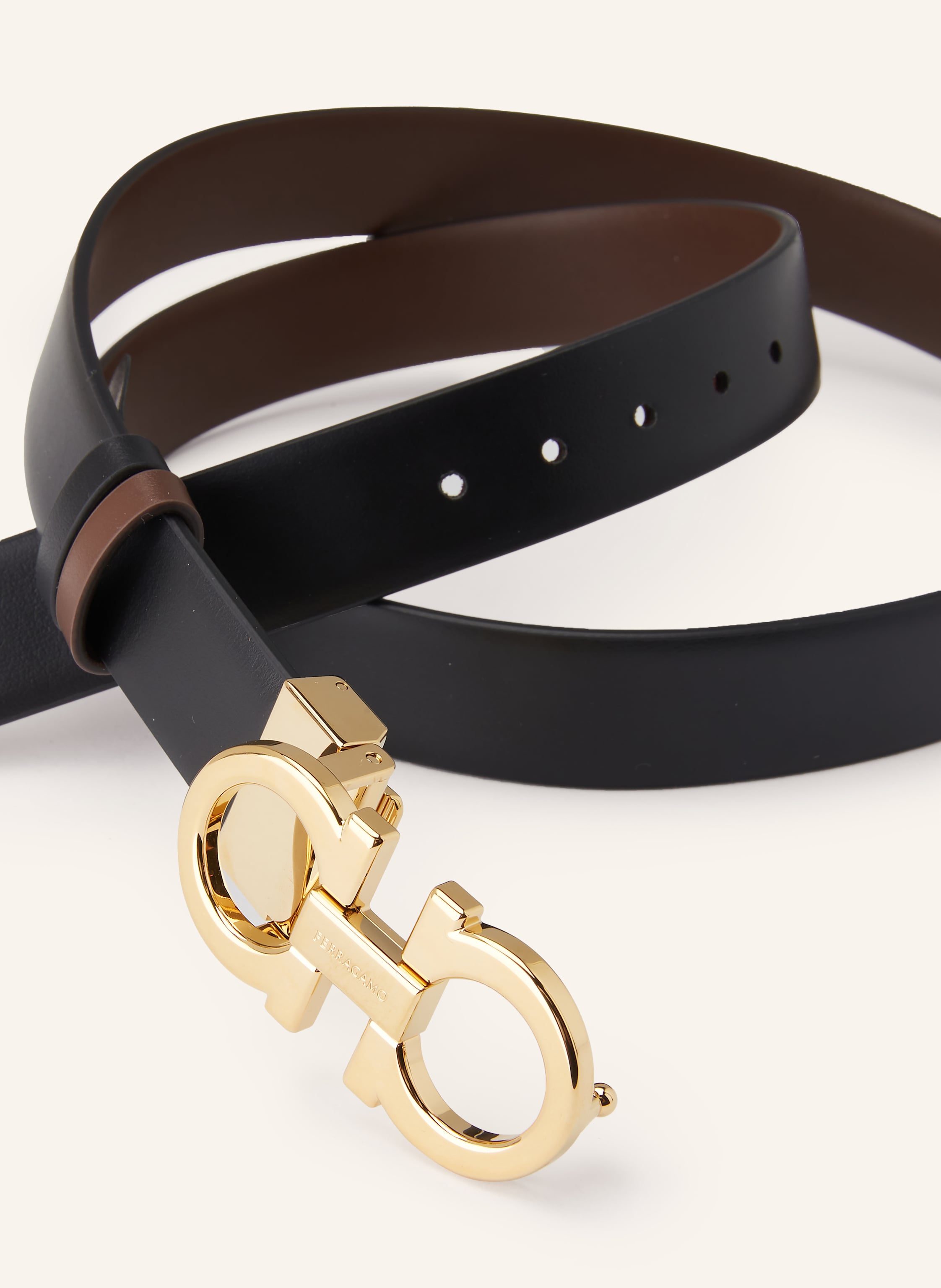 Thumbnail - Ferragamo Ledergürtel Donna Zum Wenden braun