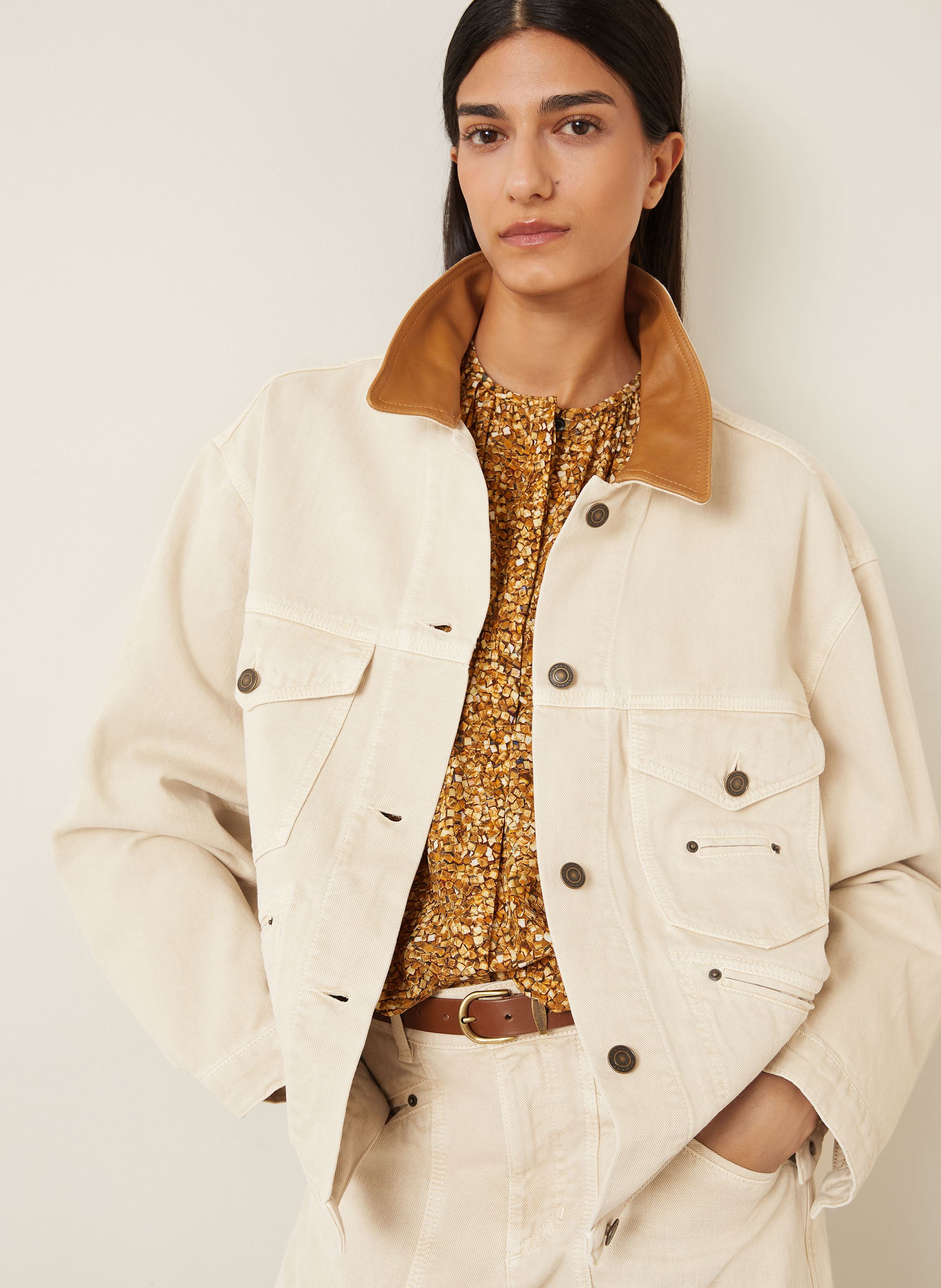 Thumbnail - Isabel Marant Jeansjacke Petunia beige