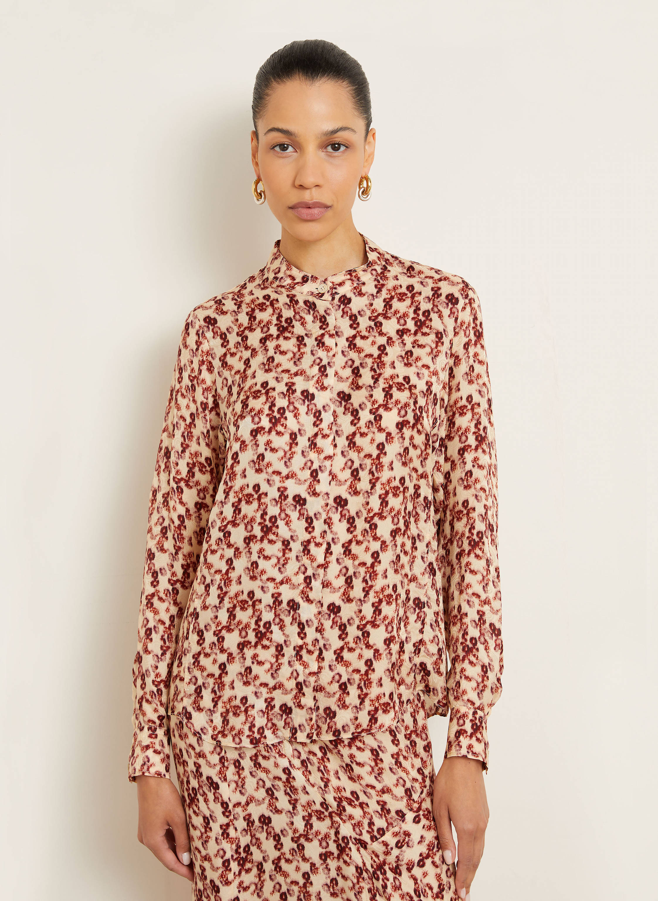 Thumbnail - Isabel Marant Jacquard-Bluse Ilda Mit Seide rot