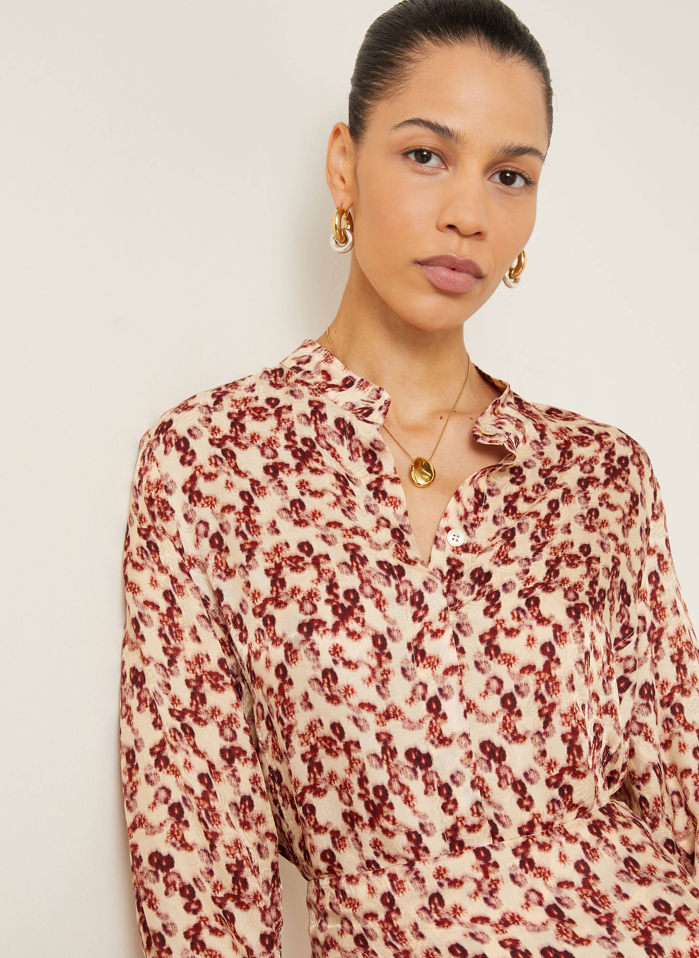 Thumbnail - Isabel Marant Jacquard-Bluse Ilda Mit Seide rot