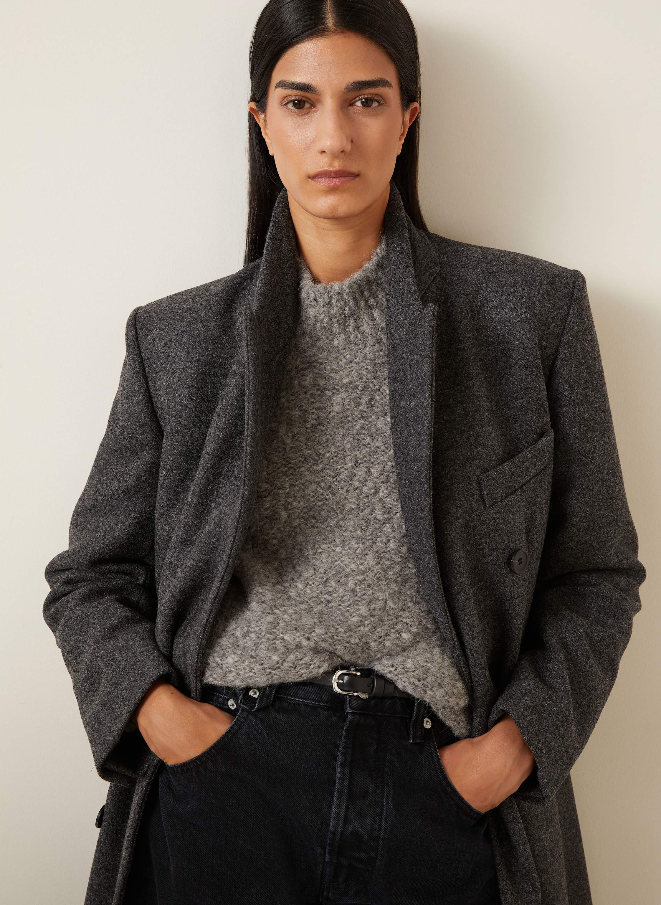 Thumbnail - Isabel Marant Wollmantel Irene grau