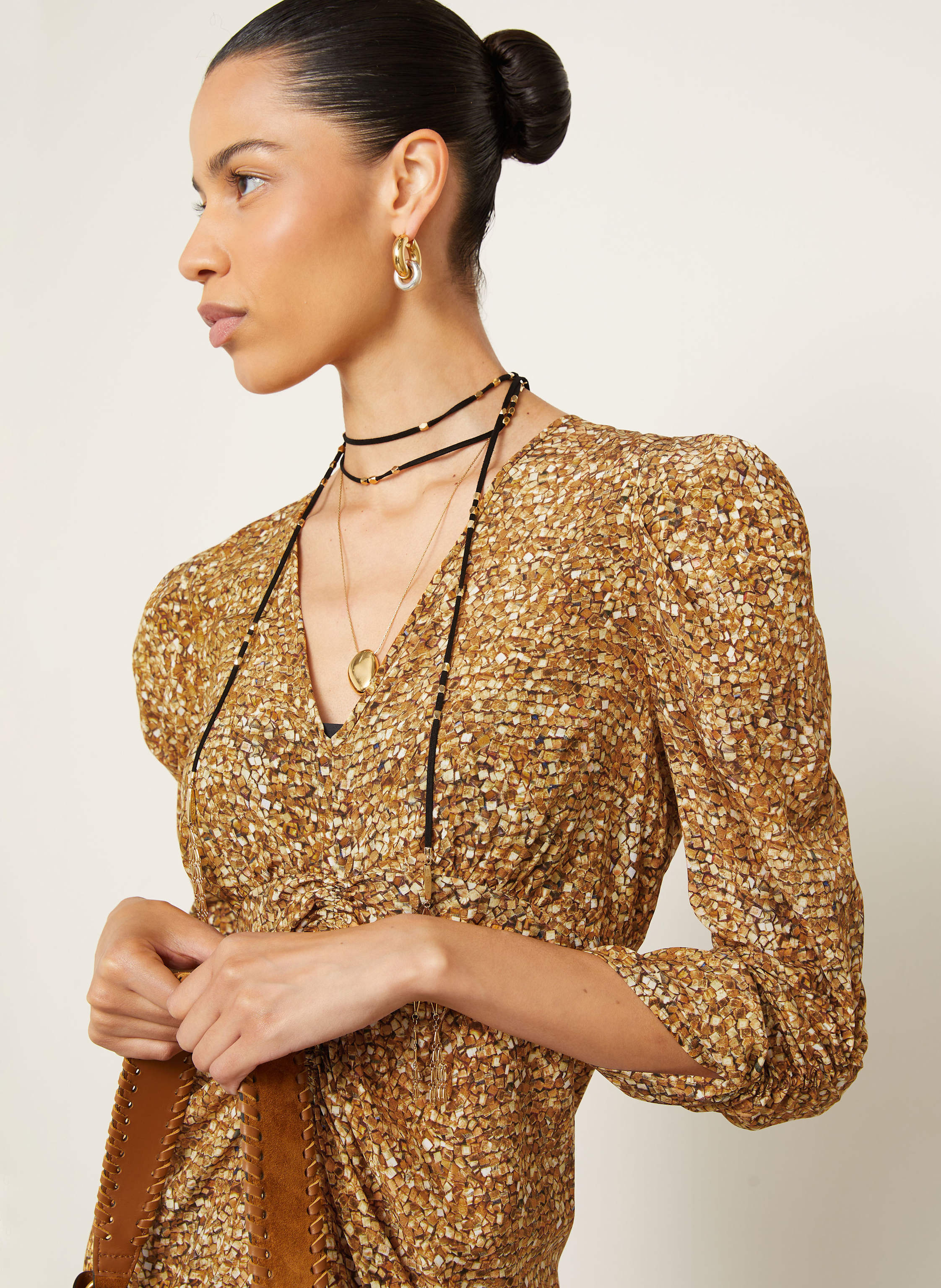Thumbnail - Isabel Marant Cocktailkleid Albini Aus Seide Mit 3/4-Arm gelb