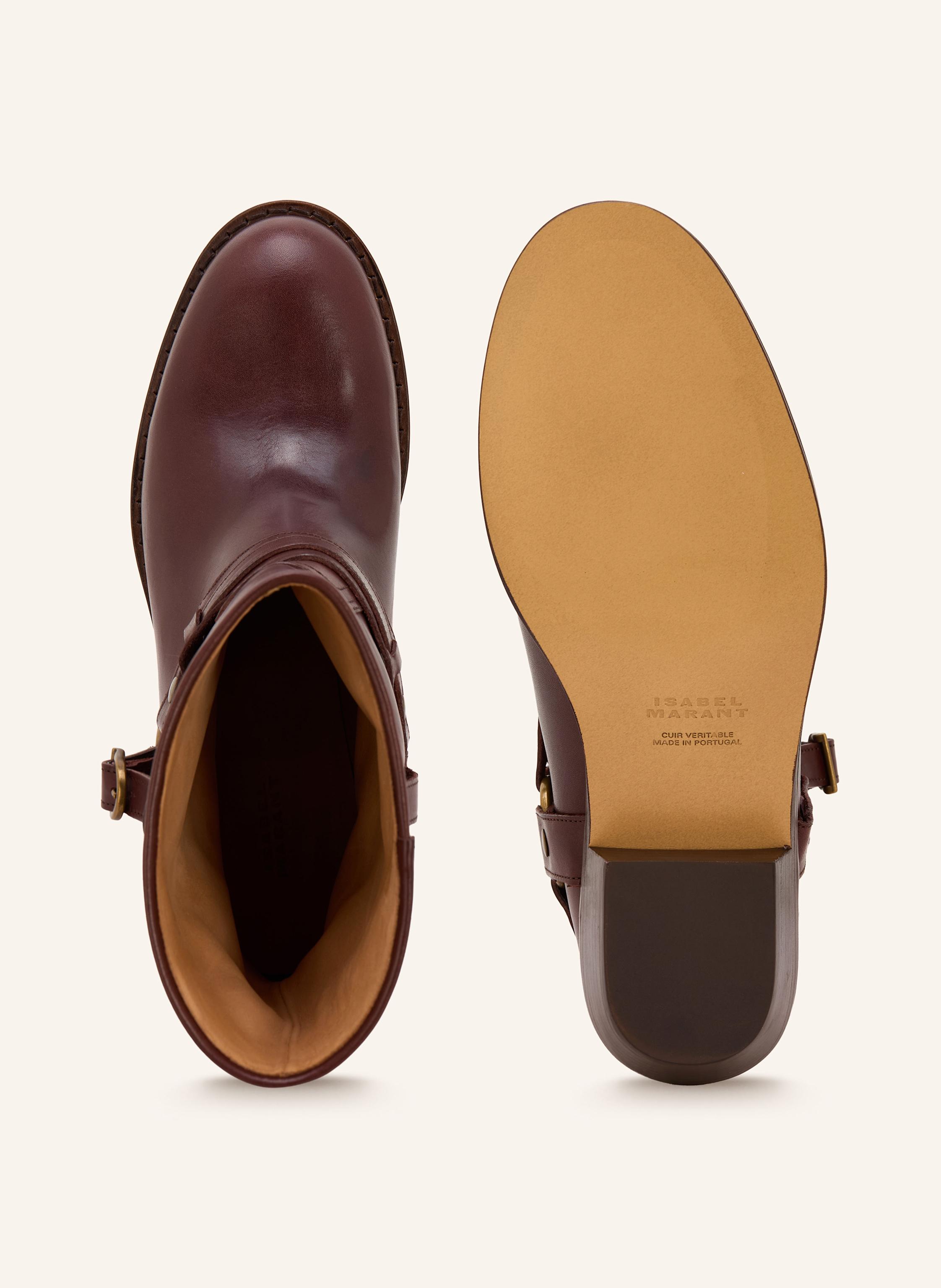 Thumbnail - Isabel Marant Biker-Boots Ildred Mit Nieten braun