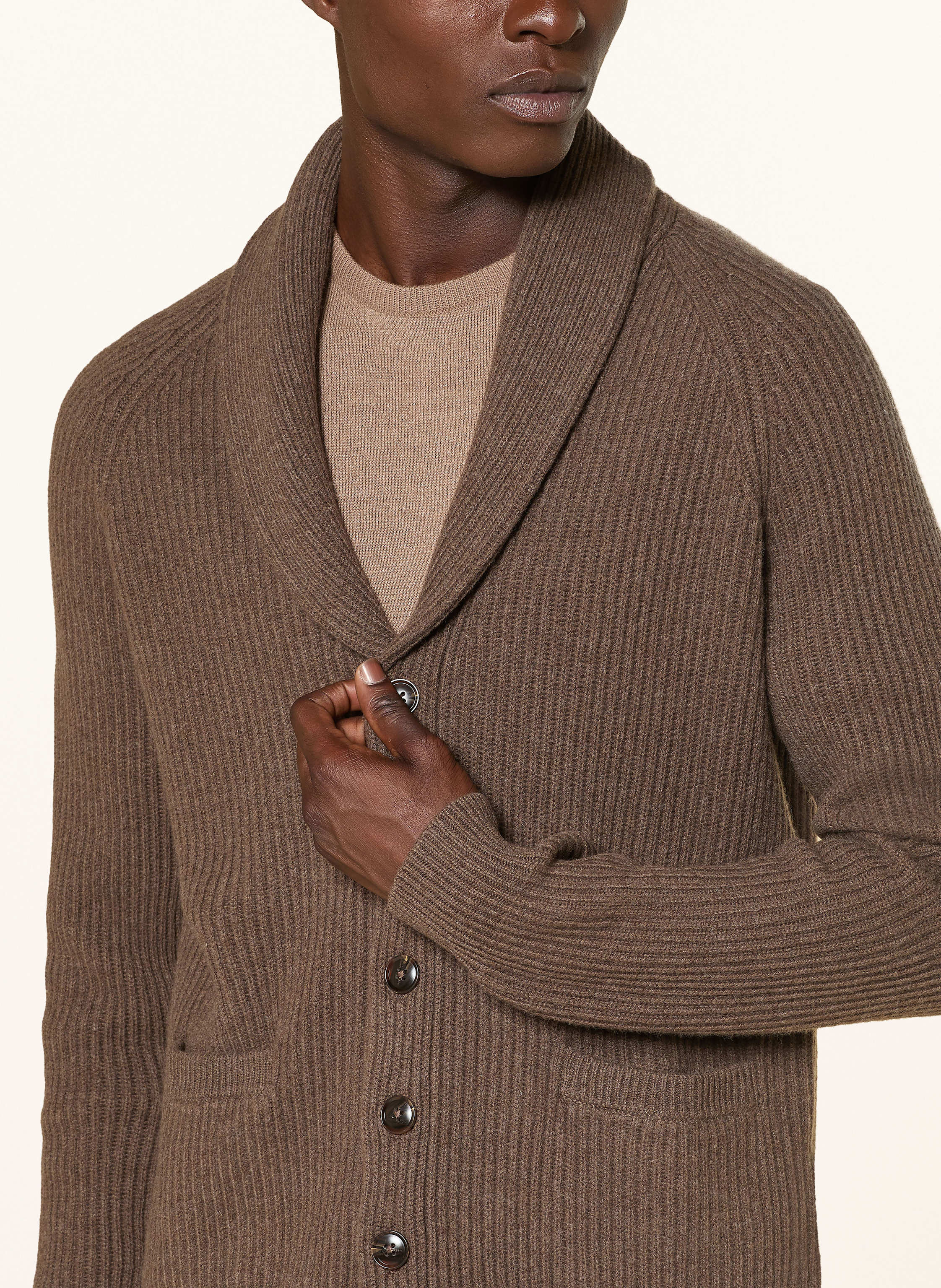 Thumbnail - Strokesman's Strickjacke braun