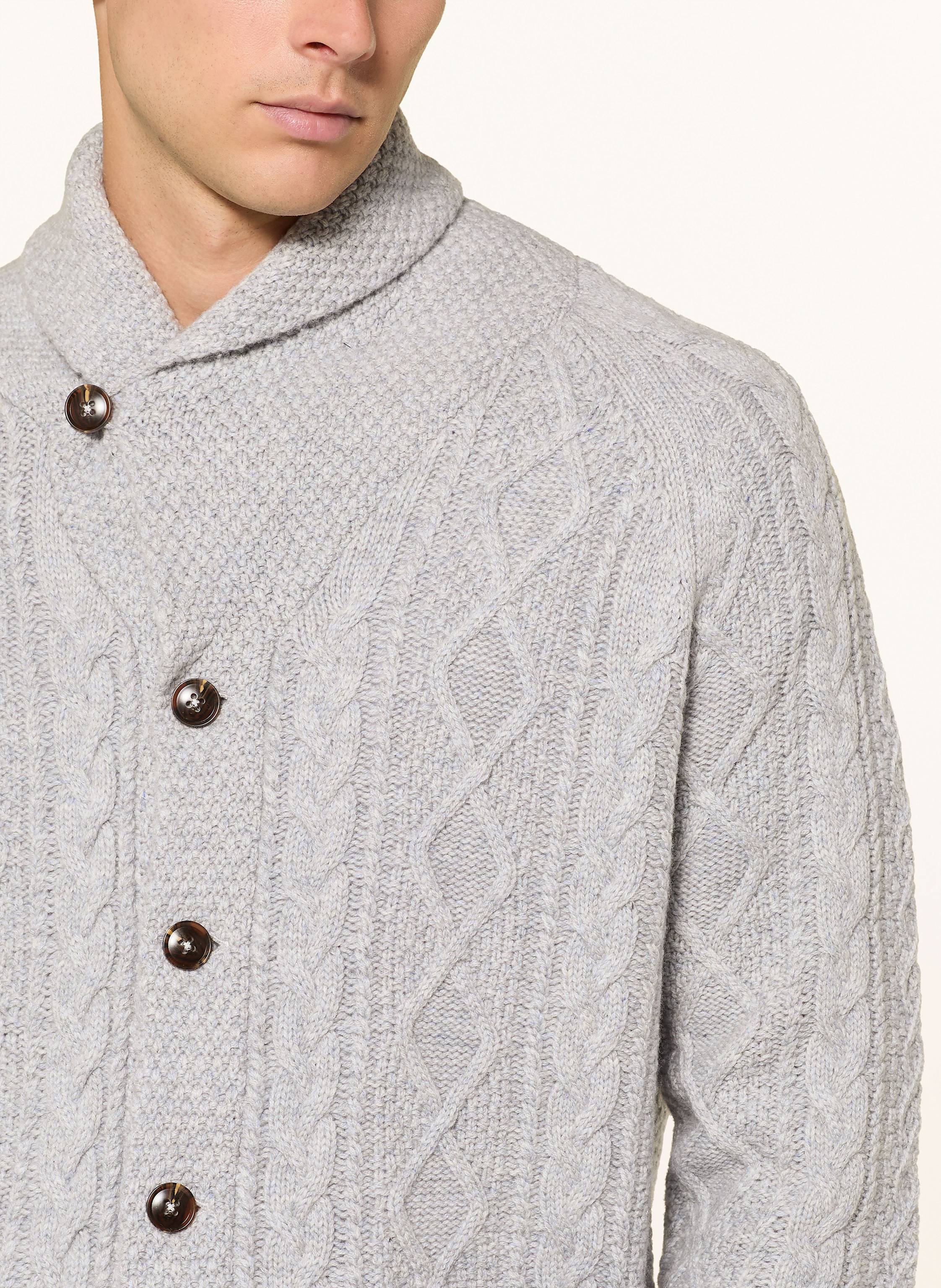 Thumbnail - Strokesman's Strickjacke Aus Merinowolle grau