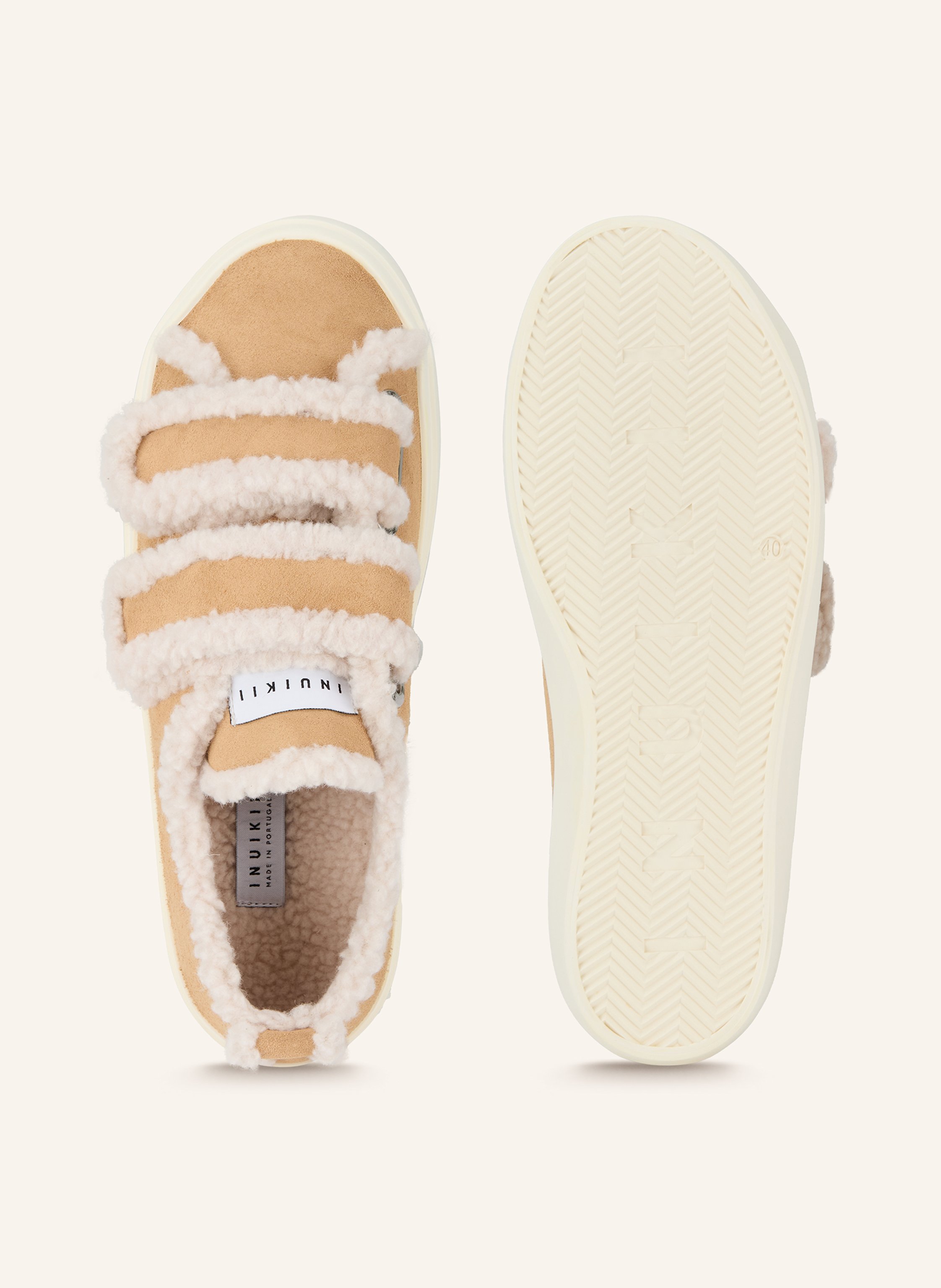 Thumbnail - Inuikii Sneaker Velcro Low beige
