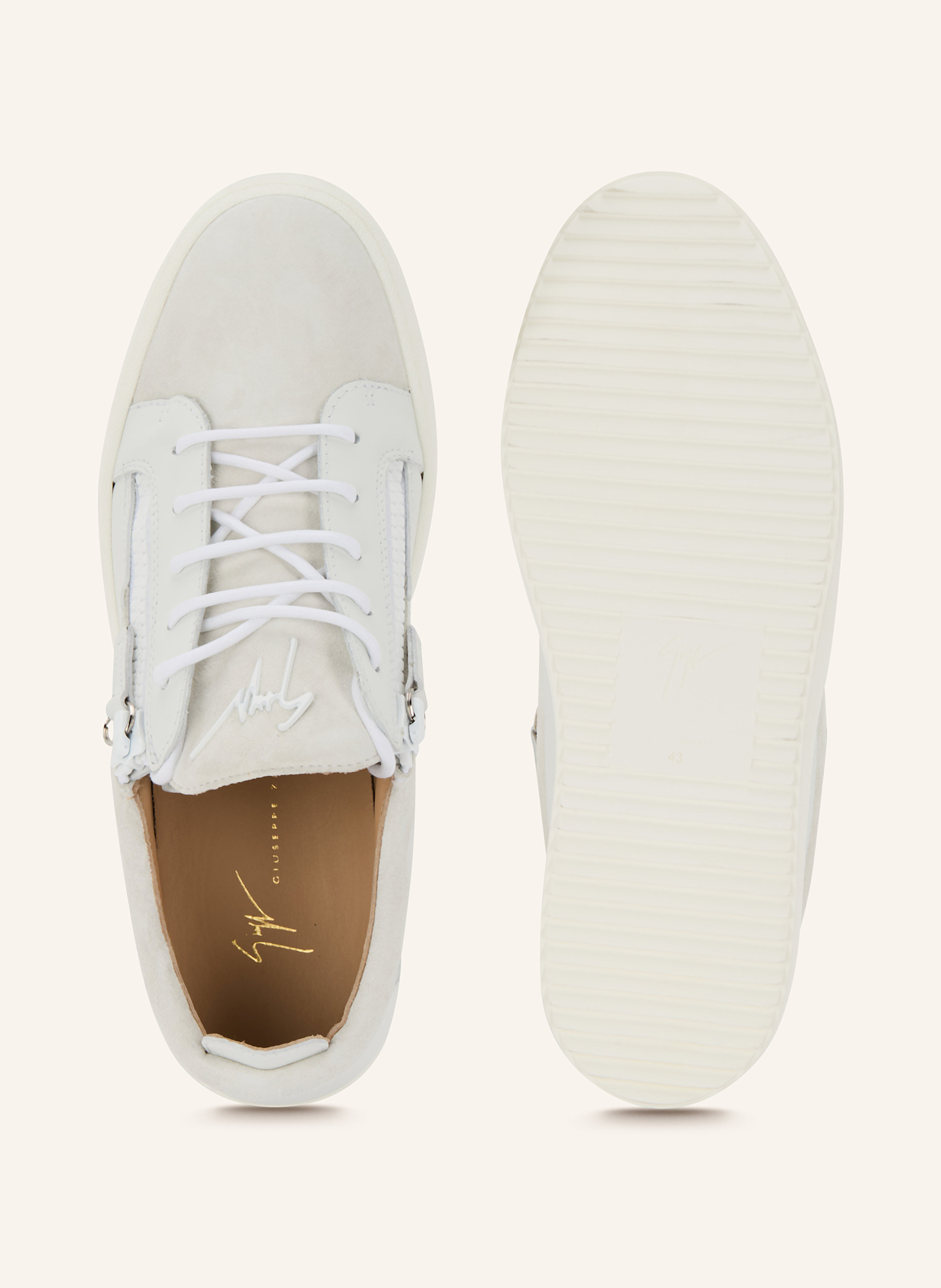 Thumbnail - Giuseppe Zanotti Design Sneaker Camoscio weiss