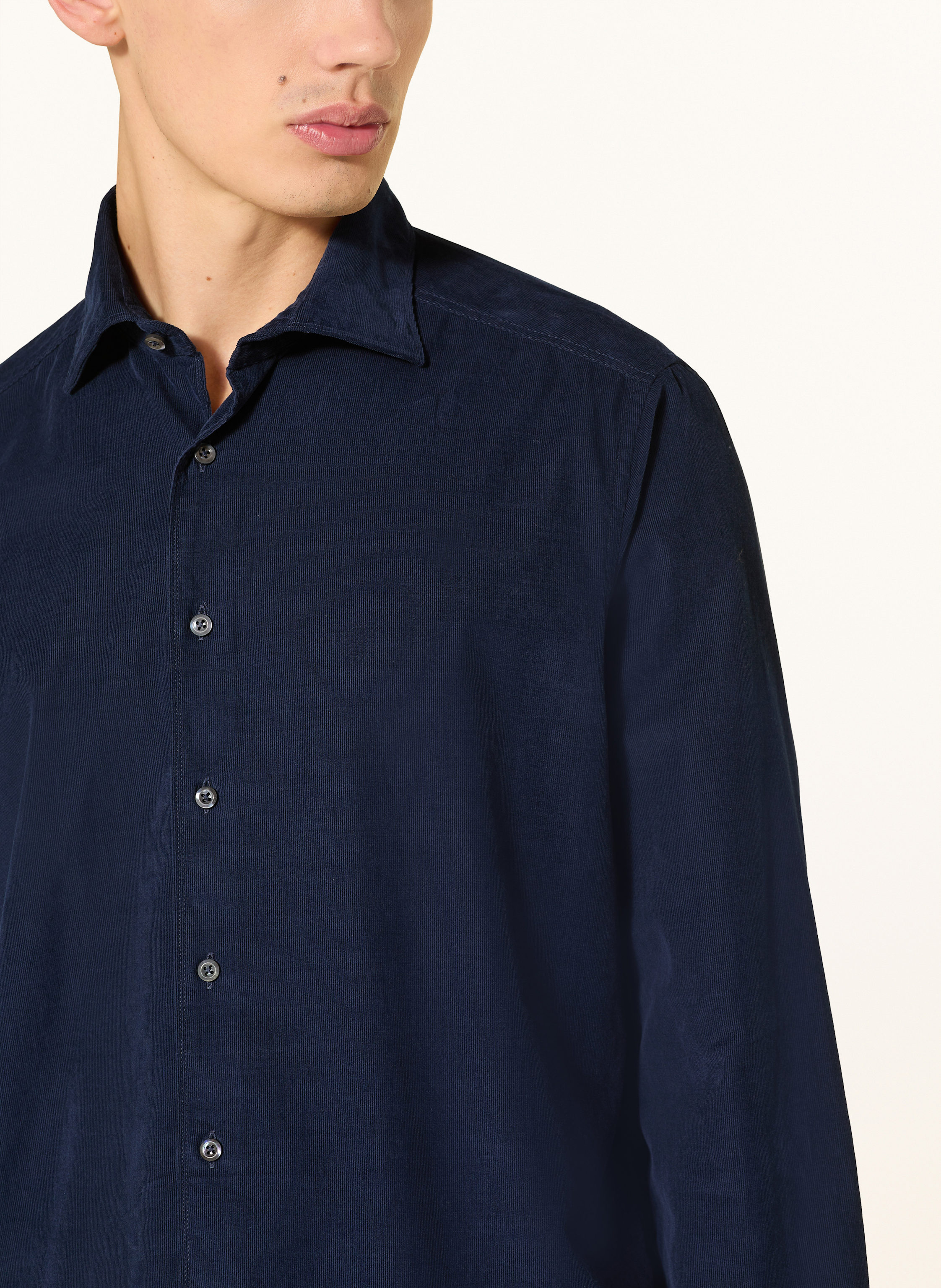 Thumbnail - Stenströms Cordhemd Slim Fit blau