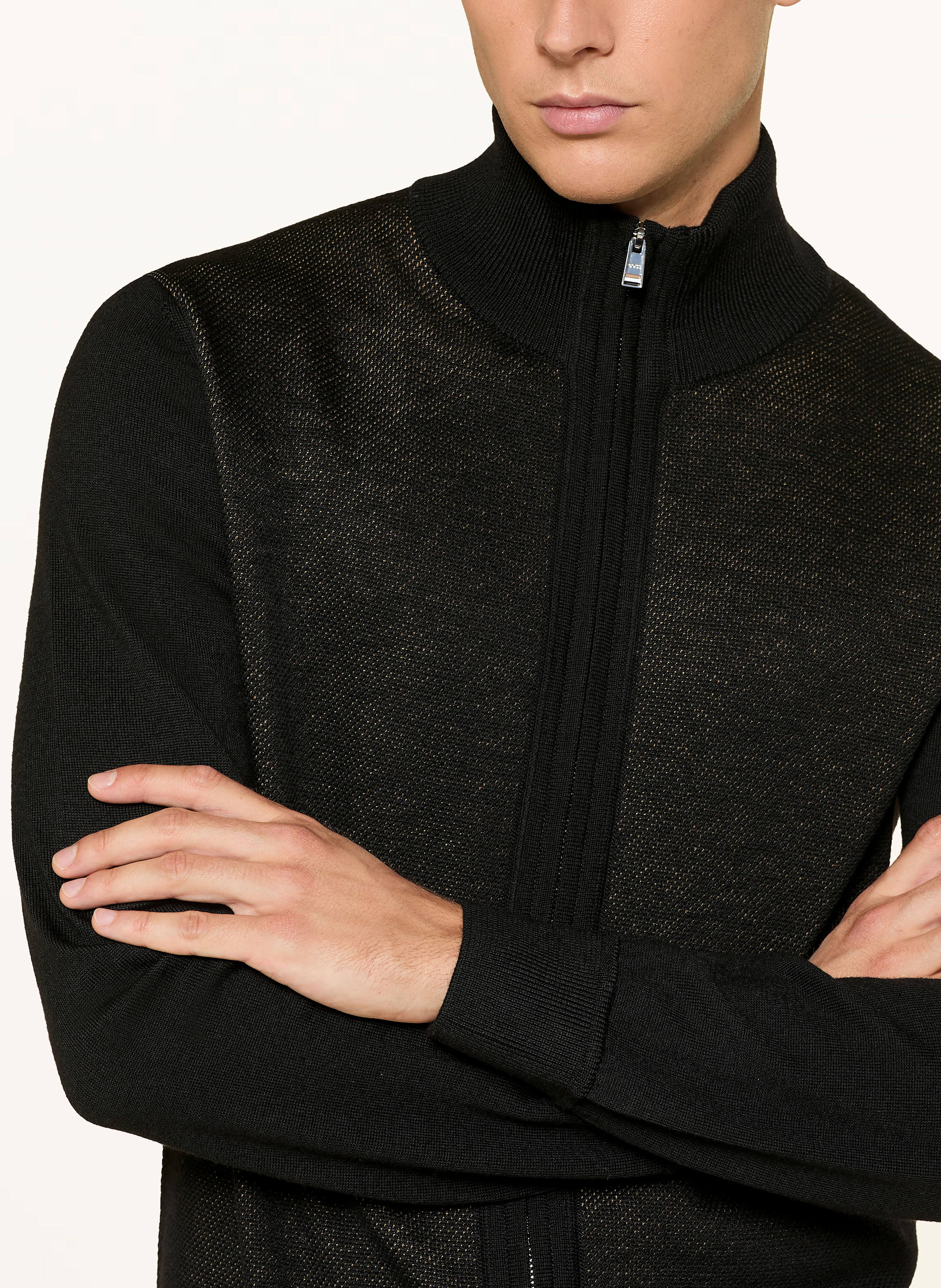 Thumbnail - Boss Strickjacke Iallrione schwarz