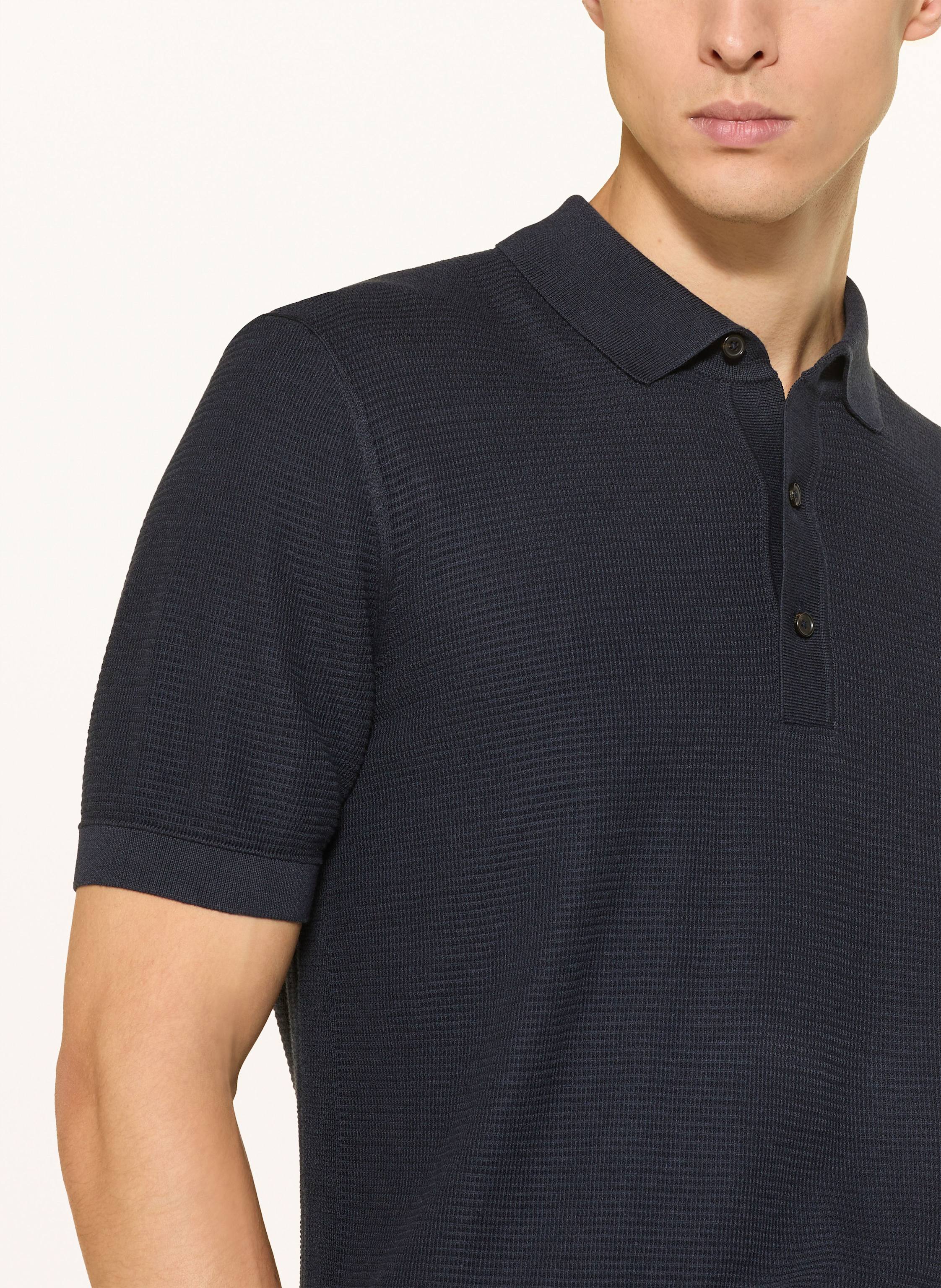 Thumbnail - Boss Strick-Poloshirt Iannotti Regular Fit blau