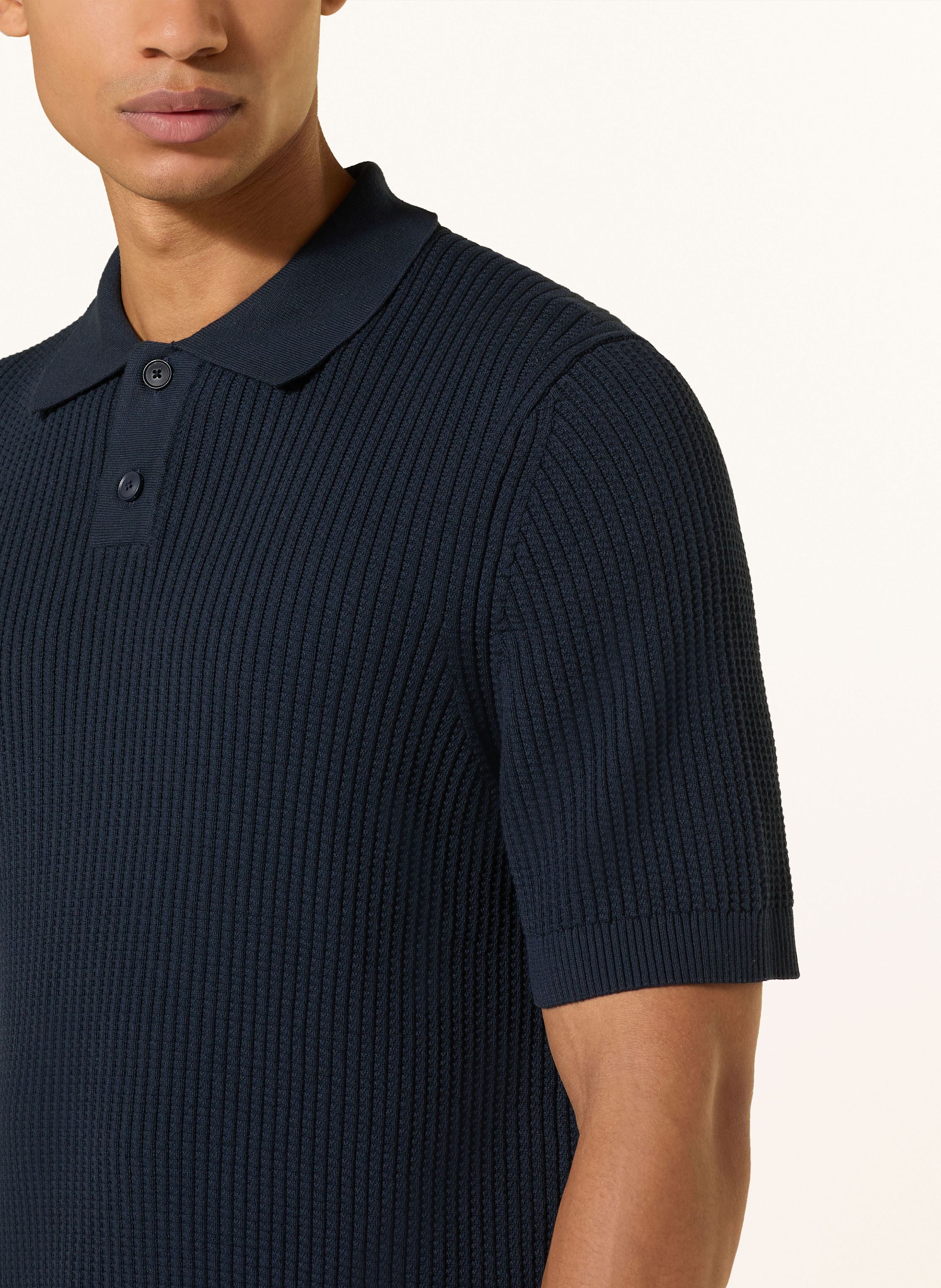 Thumbnail - Boss Strick-Poloshirt Akoppo Regular Fit blau