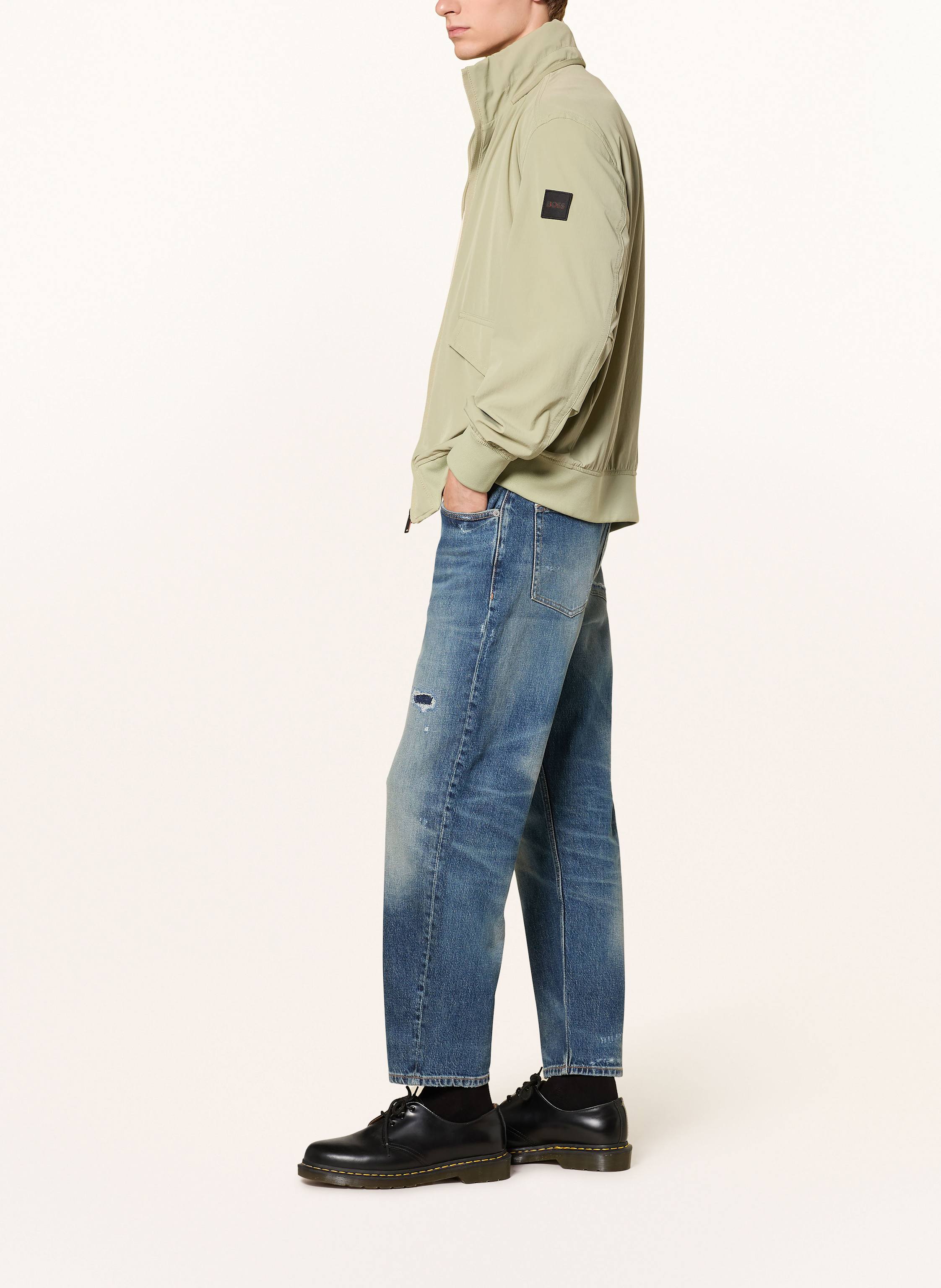 Thumbnail - Boss Destroyed Jeans Troy Regular Tapered Fit blau