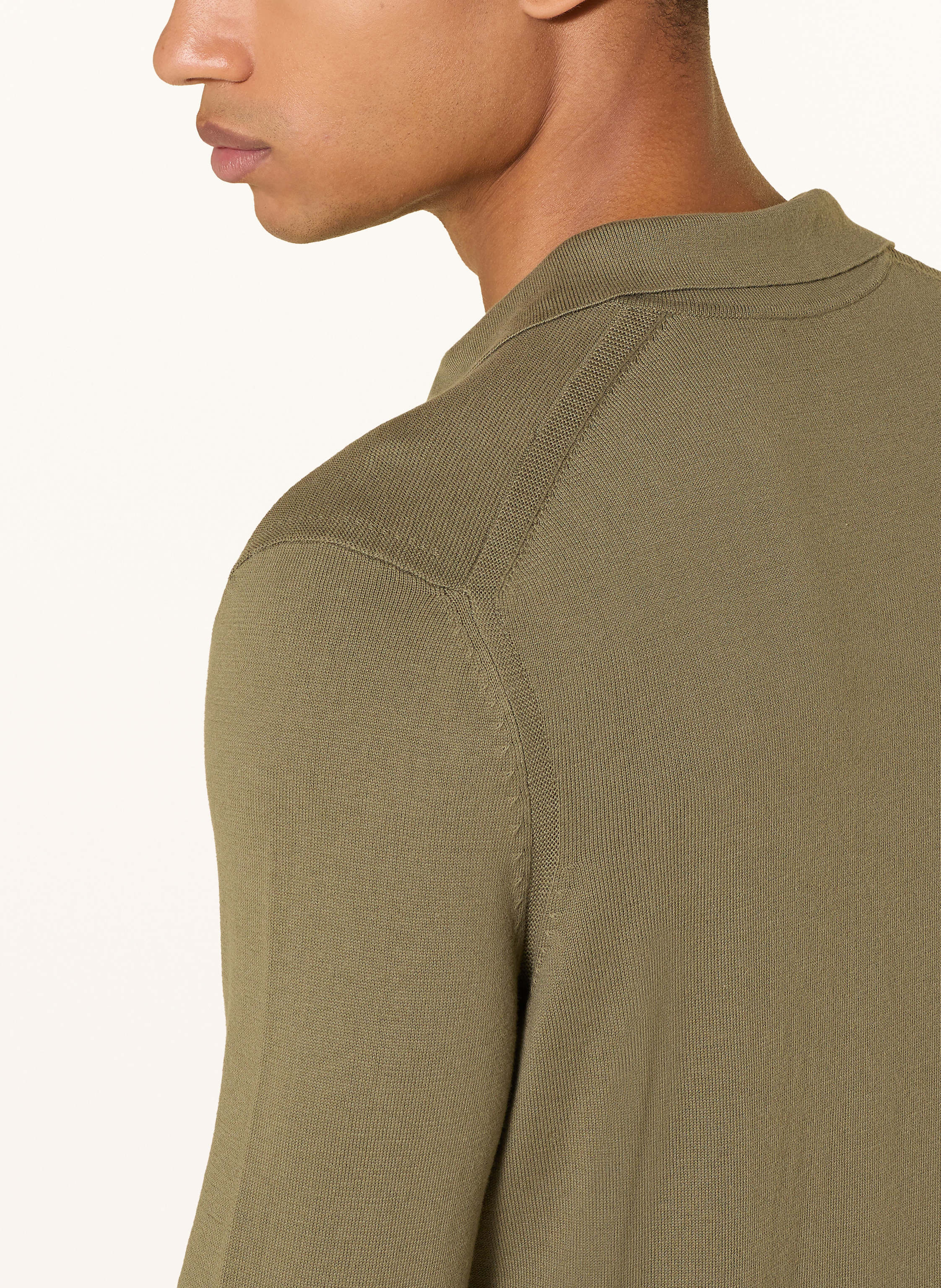 Thumbnail - Boss Strick-Poloshirt Asac gruen