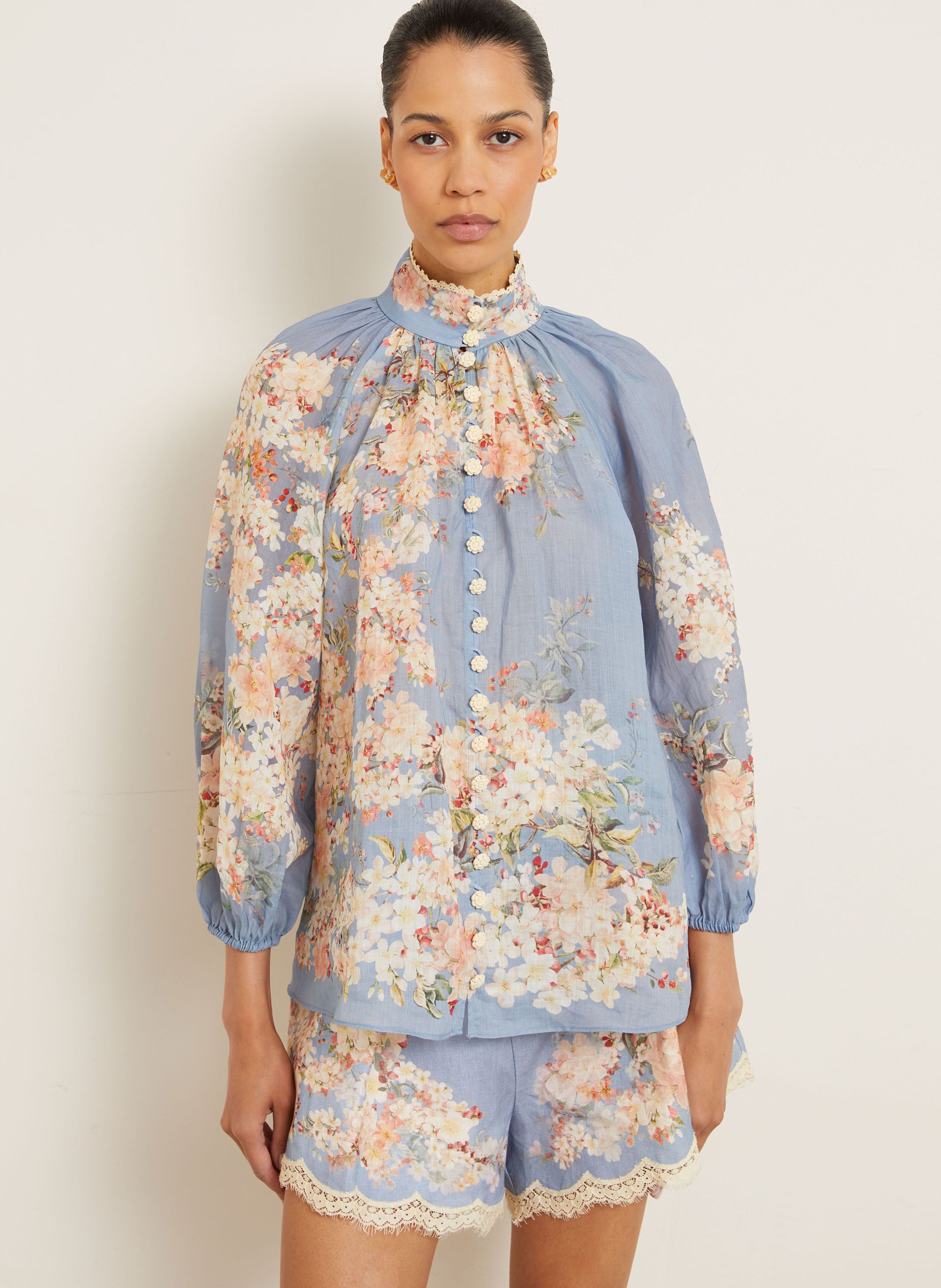 Thumbnail - Zimmermann Bluse Cascadian blau