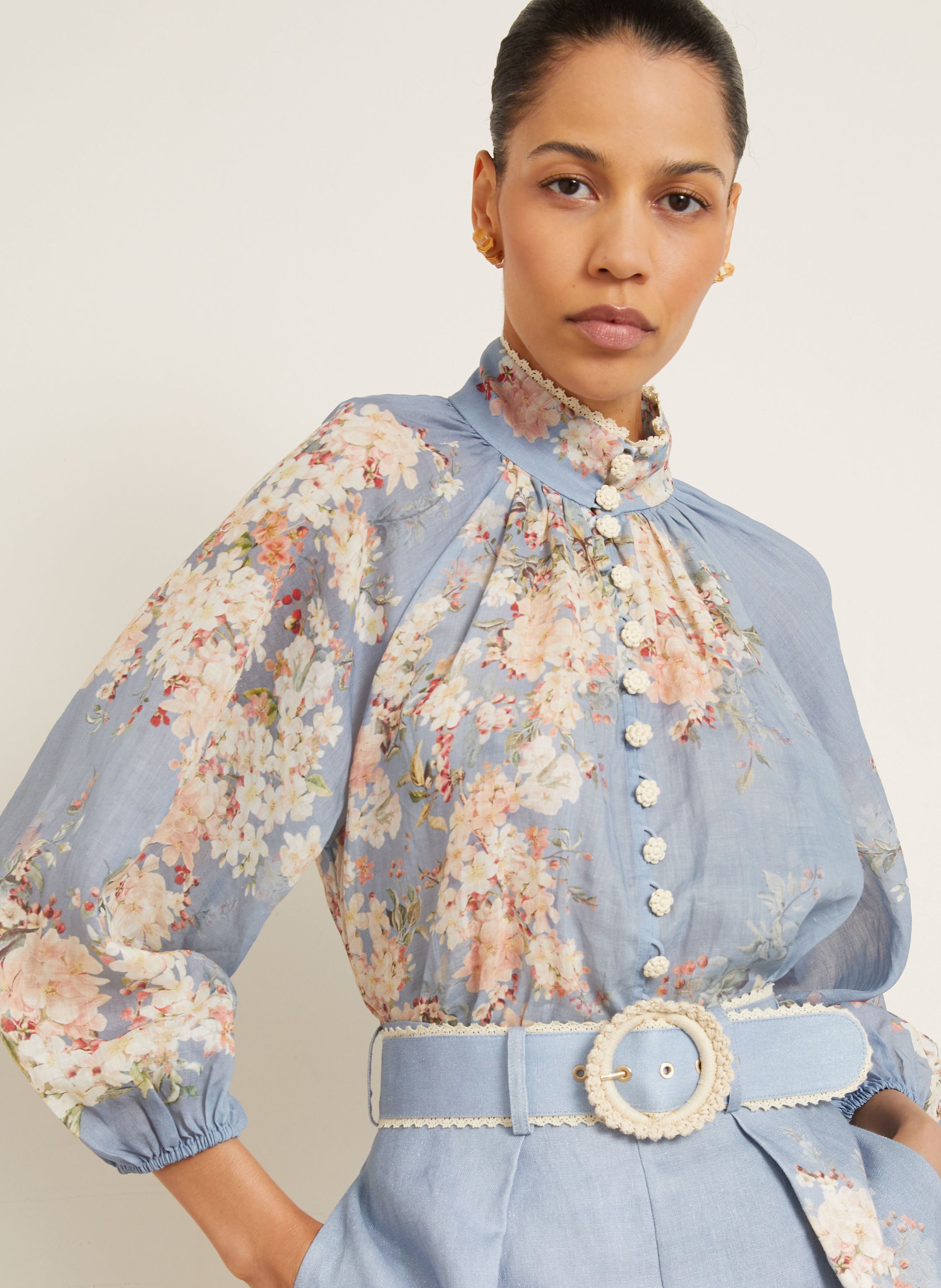 Thumbnail - Zimmermann Bluse Cascadian blau