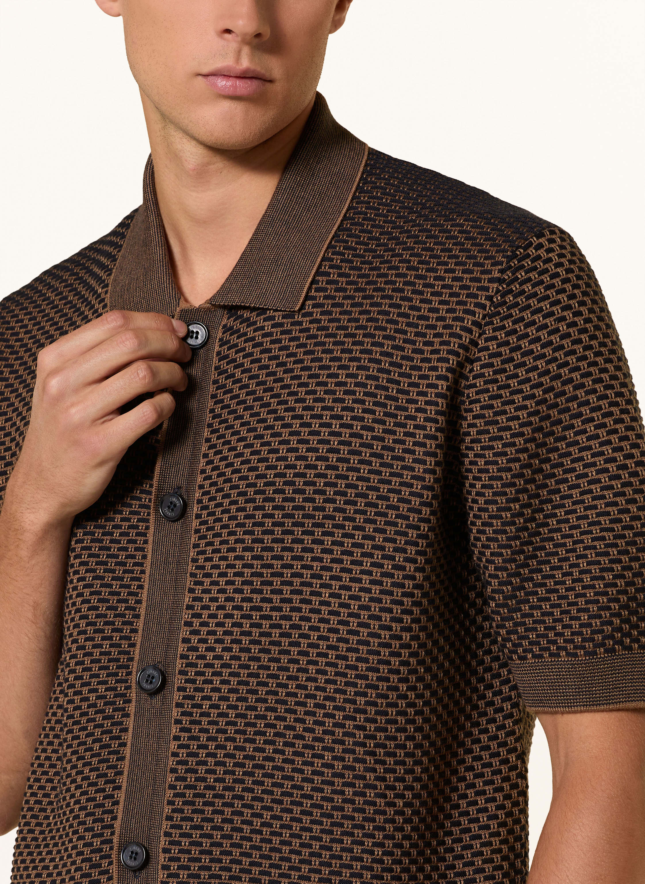 Thumbnail - Cinque Strickhemd Cijanne Slim Fit blau