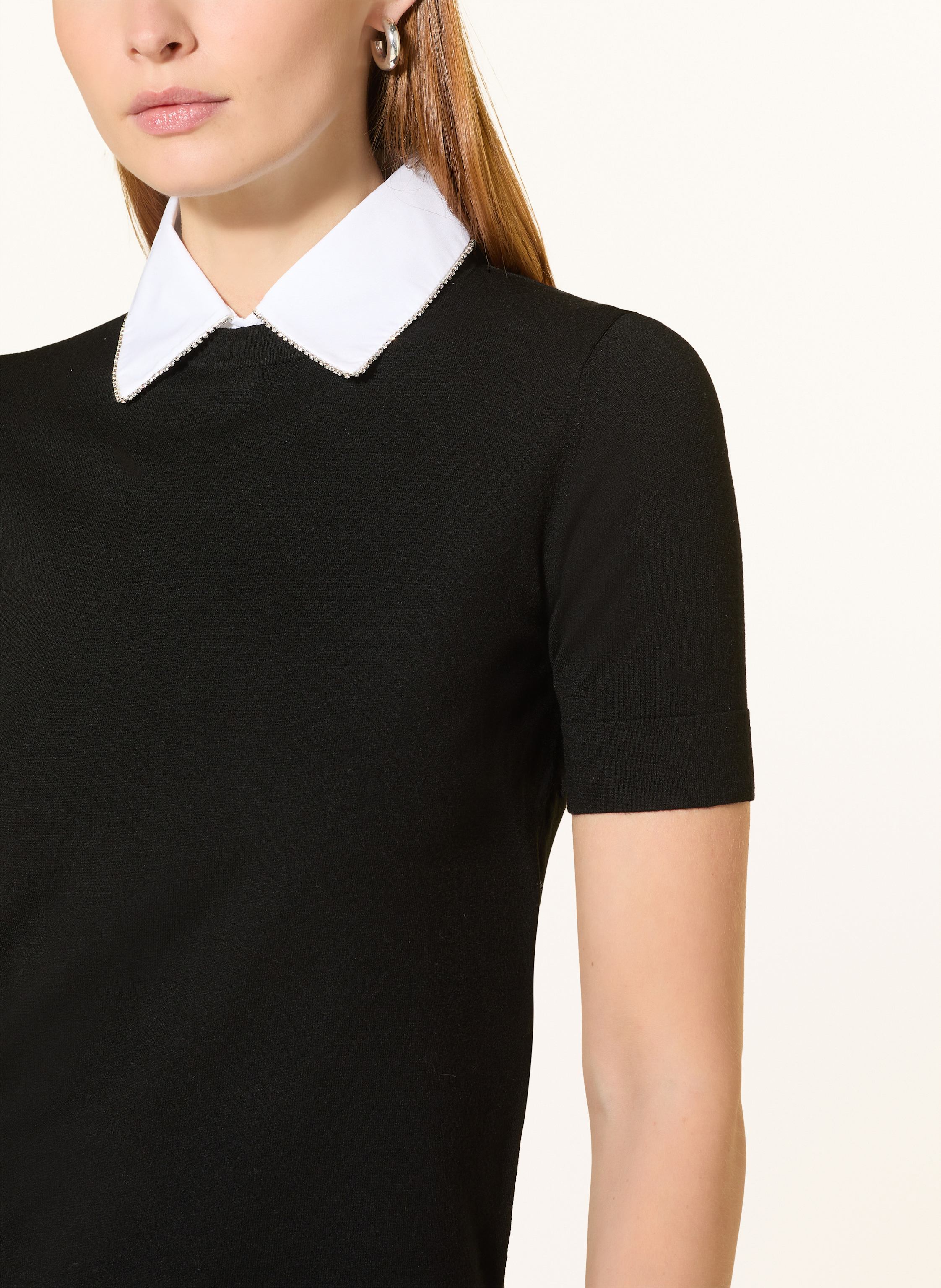 Thumbnail - Marella Strickshirt Mit Abnehmbarem Kragen schwarz