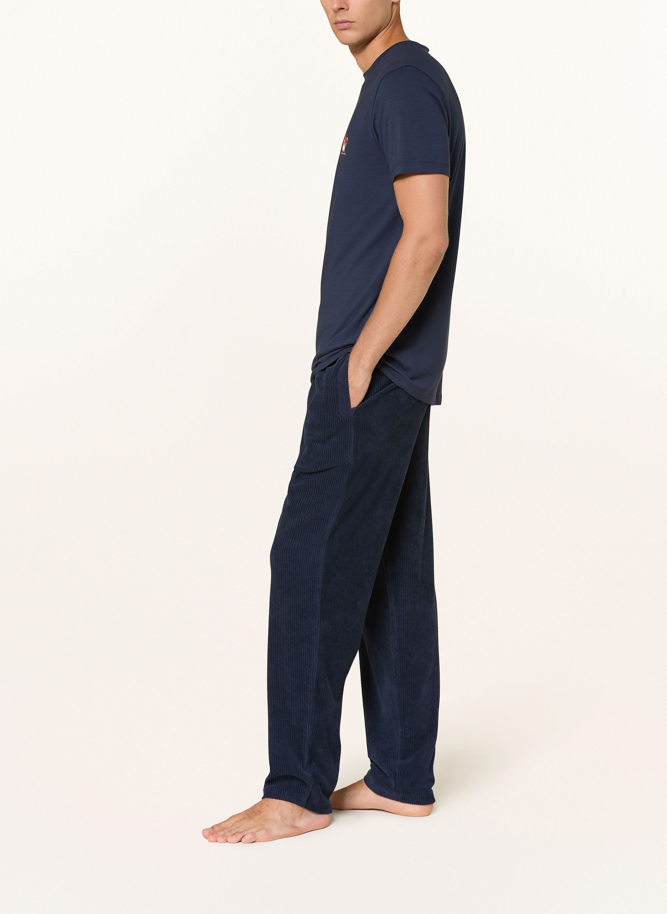 Thumbnail - Schiesser Schlafhose Mix+Relax Aus Cord blau