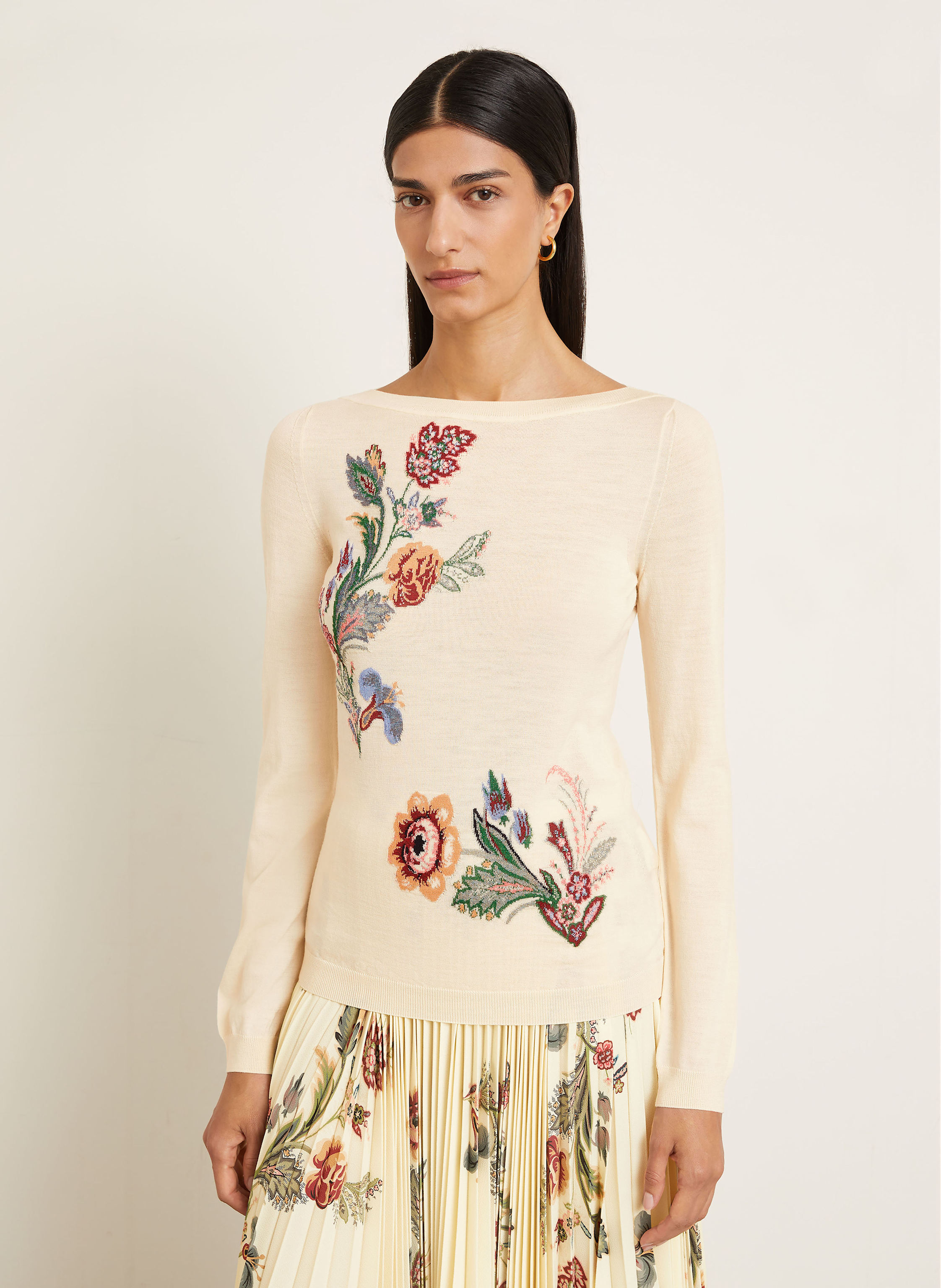 Thumbnail - Etro Pullover Mit Glitzergarn beige