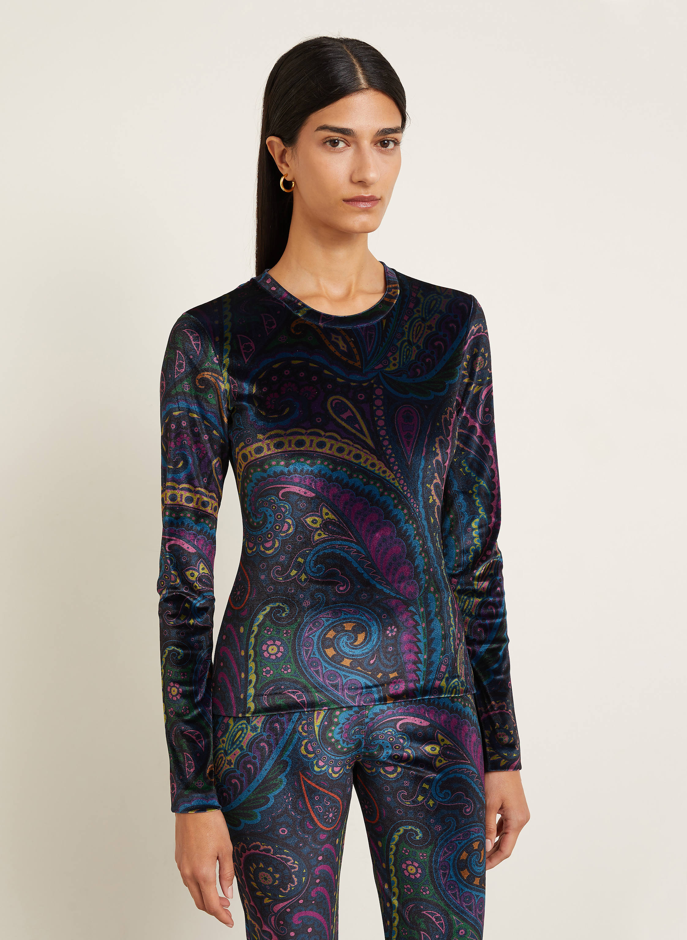 Thumbnail - Etro Longsleeve Aus Samt blau