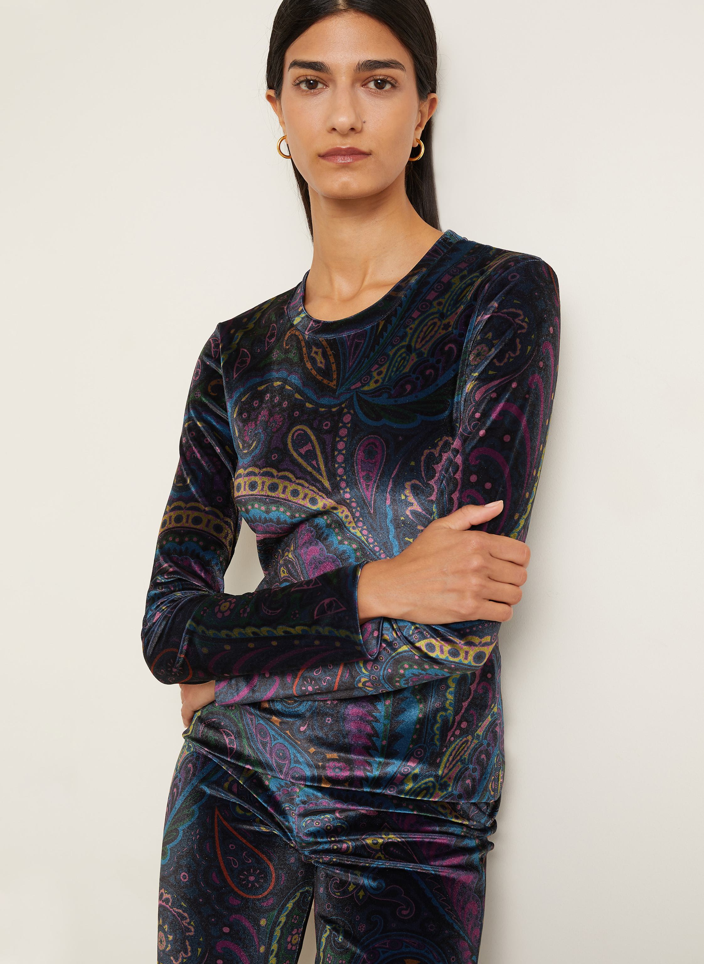 Thumbnail - Etro Longsleeve Aus Samt blau