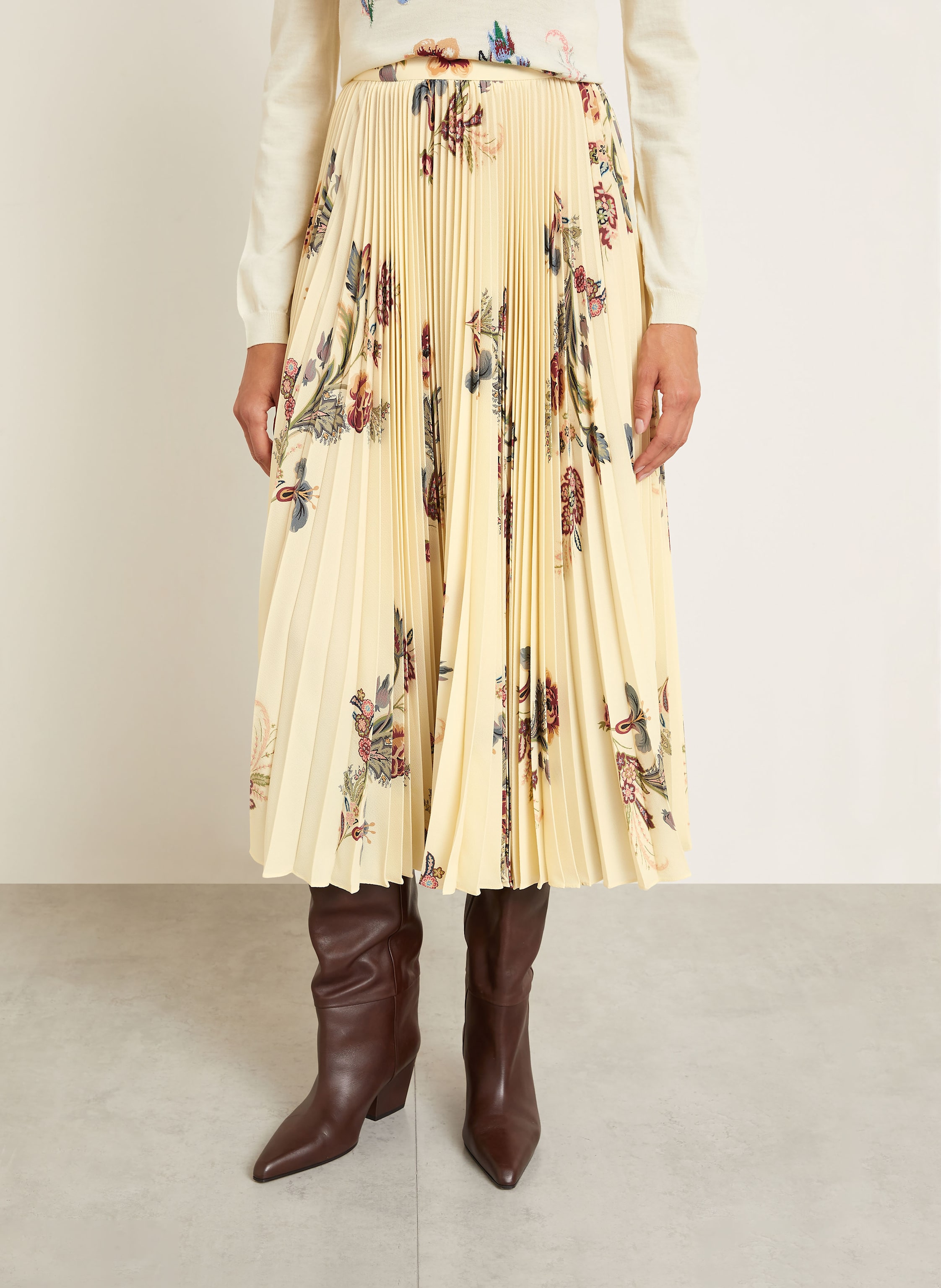 Thumbnail - Etro Plisseerock beige