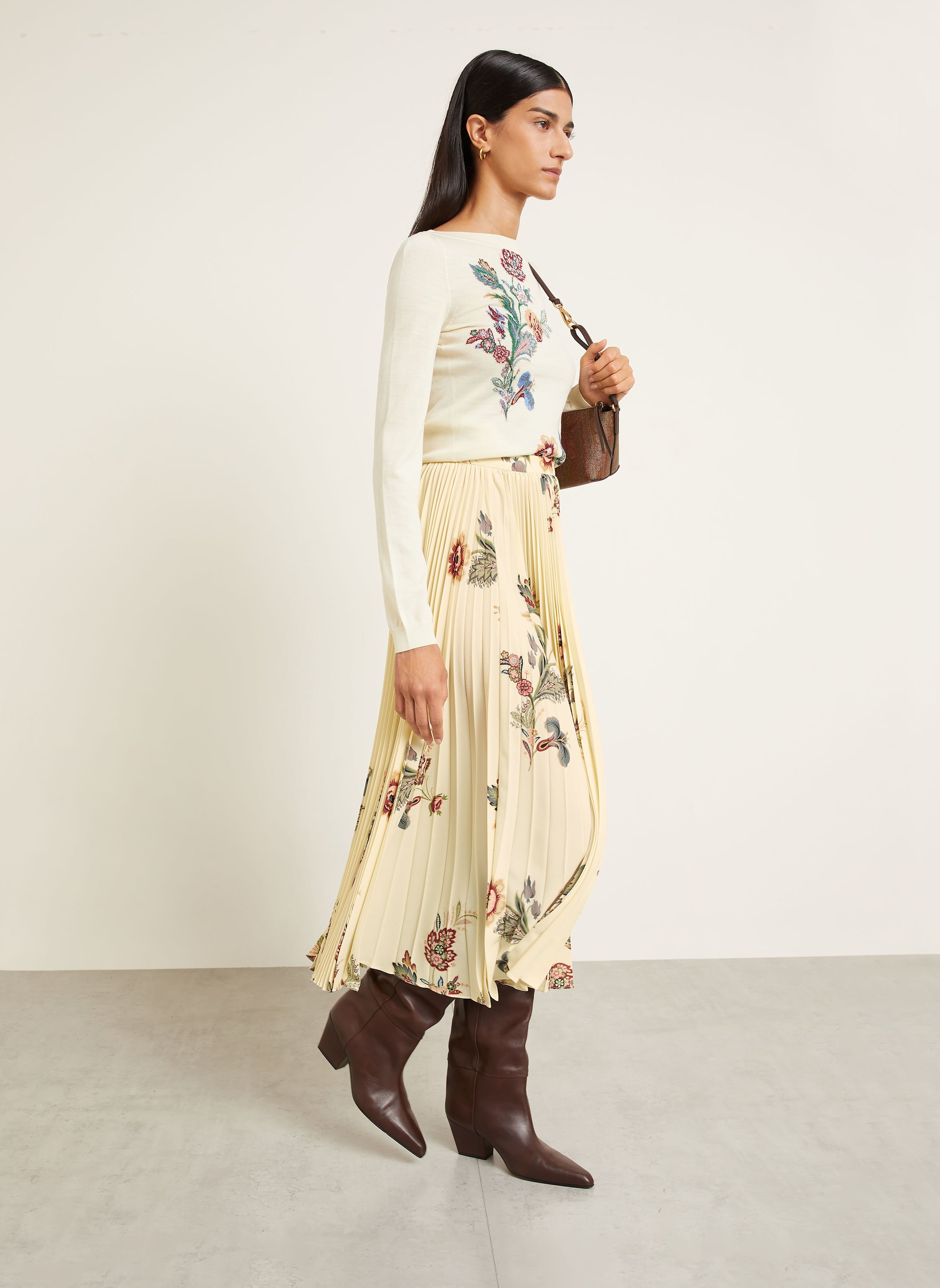 Thumbnail - Etro Plisseerock beige