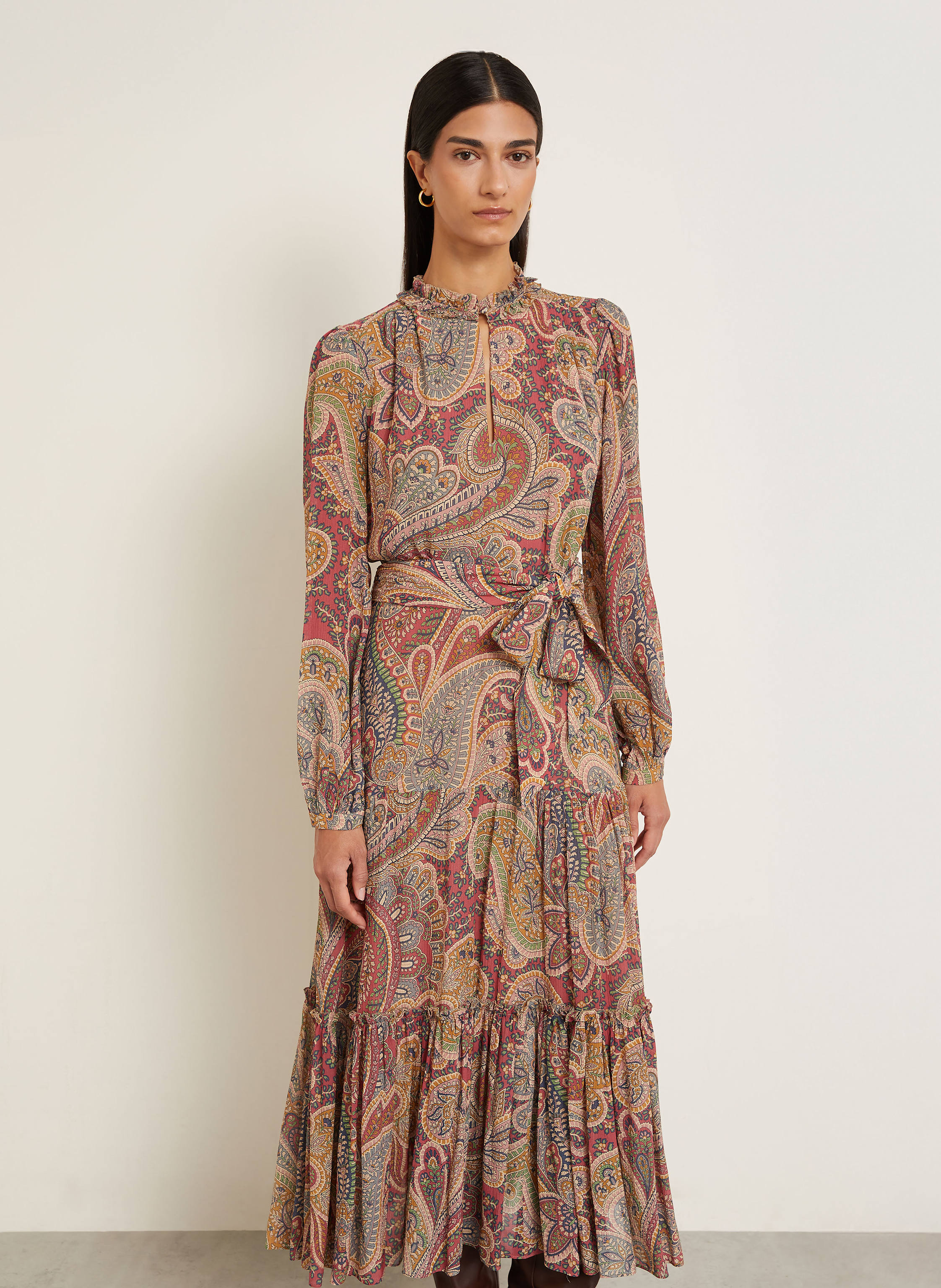 Thumbnail - Etro Kleid Mit Rüschen rot