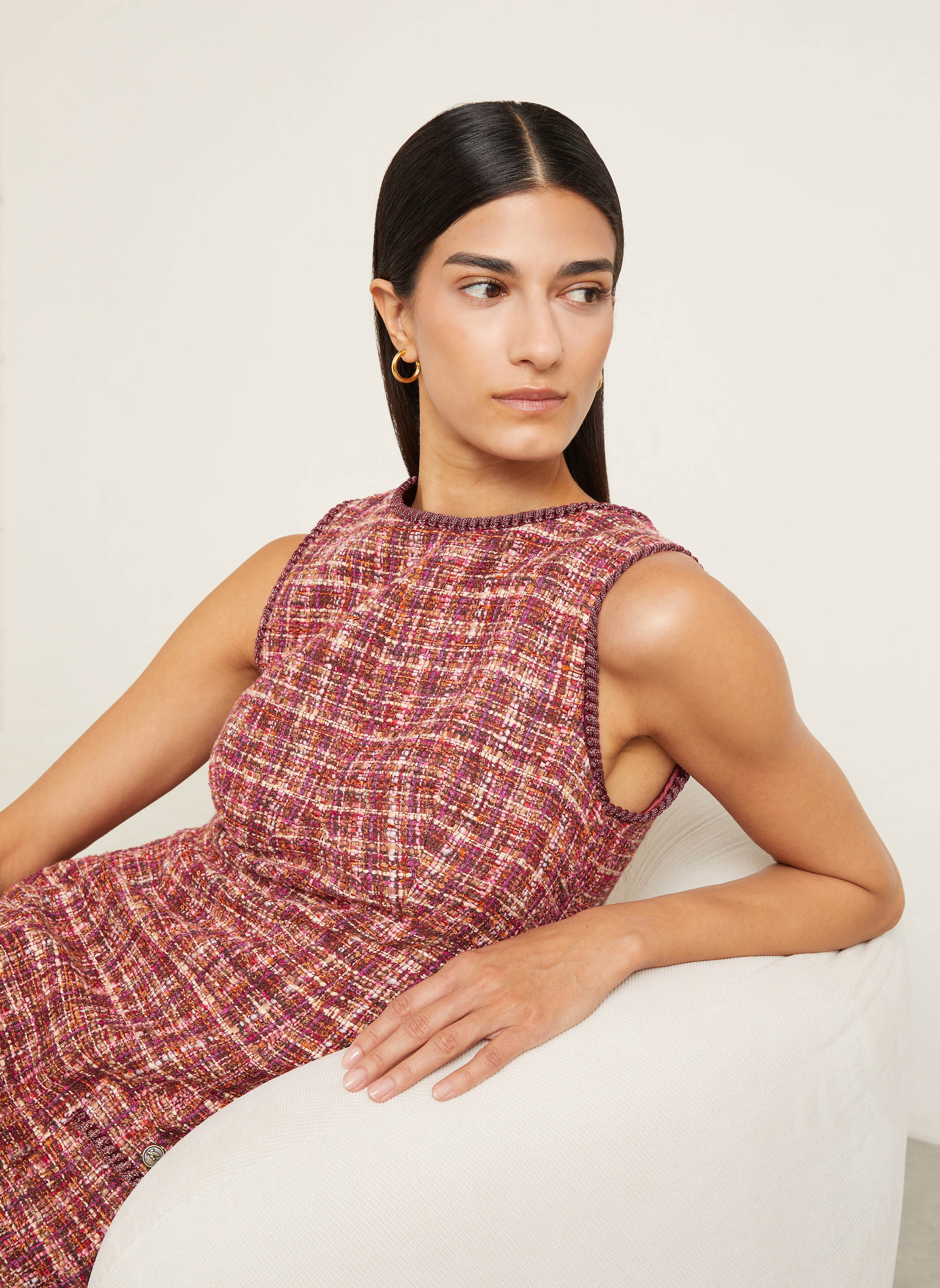 Thumbnail - Etro Bouclé-Kleid rot