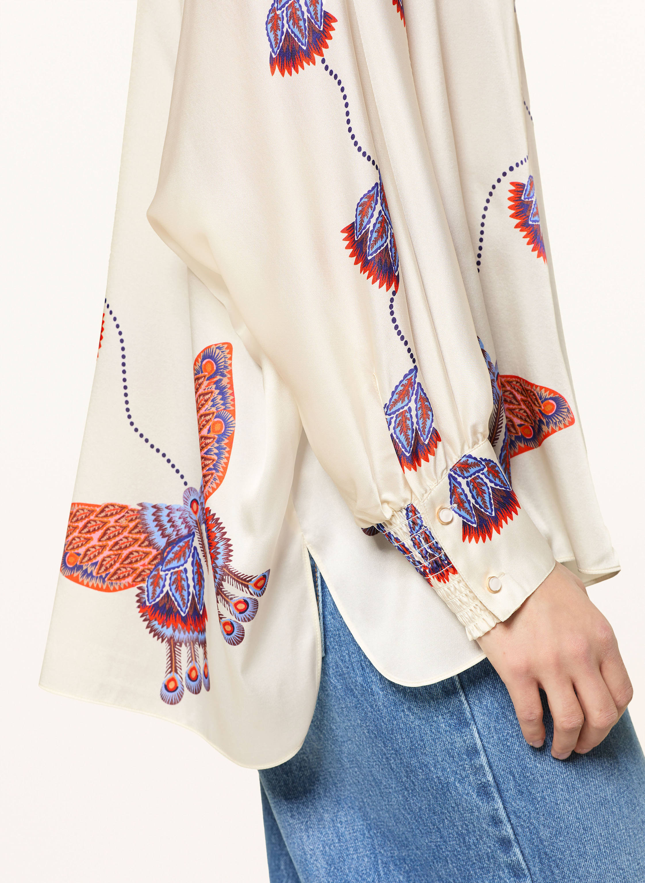 Thumbnail - Ivi Collection Blusenshirt Mit Seide weiss