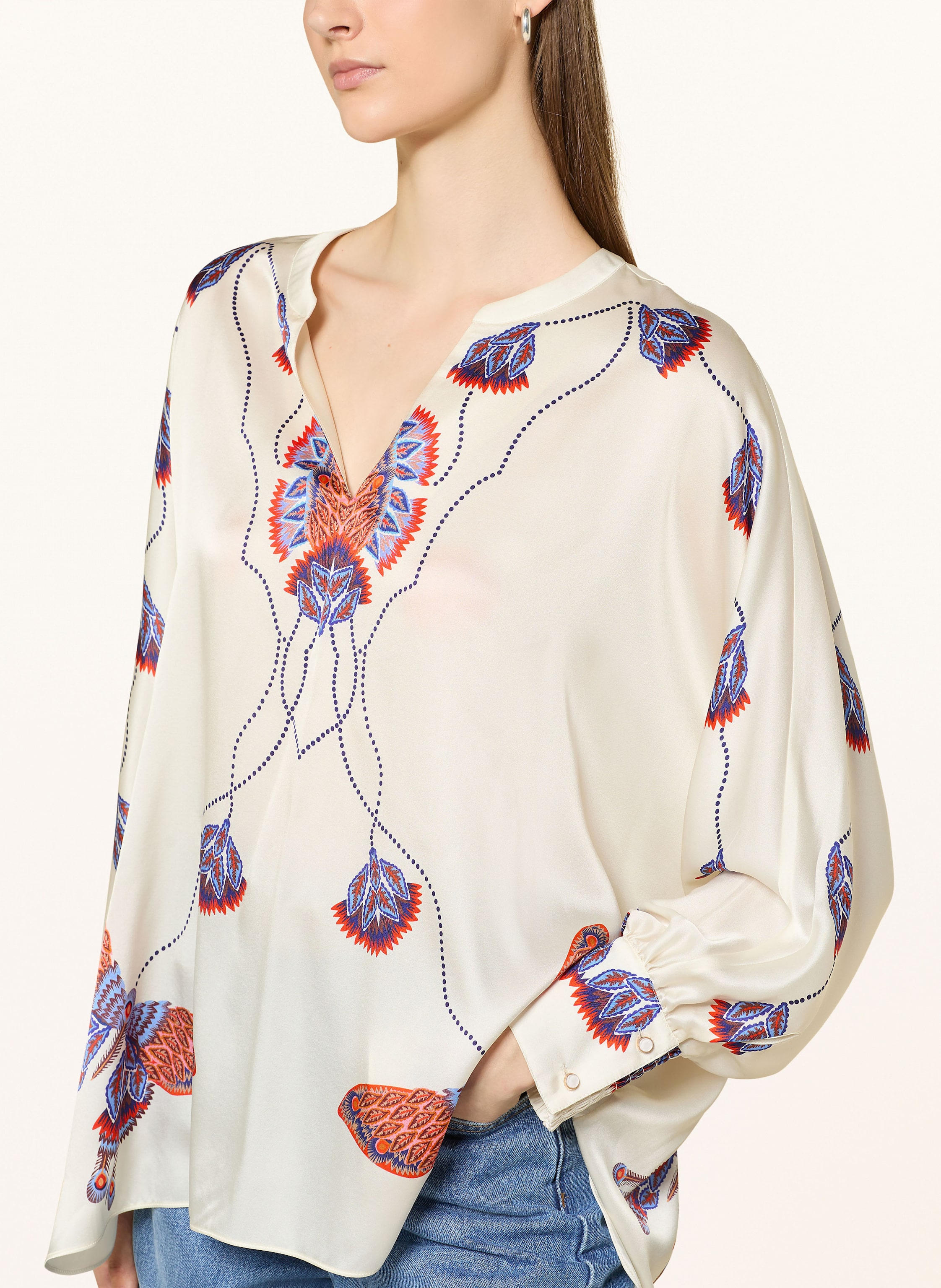 Thumbnail - Ivi Collection Blusenshirt Mit Seide weiss