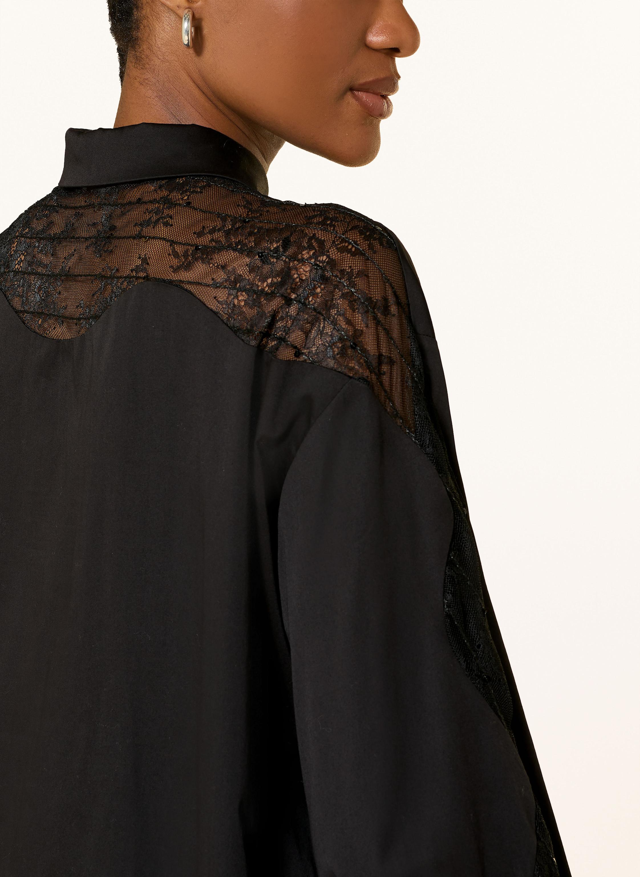 Thumbnail - Ivi Collection Hemdbluse Mit Spitze Und Pailletten schwarz