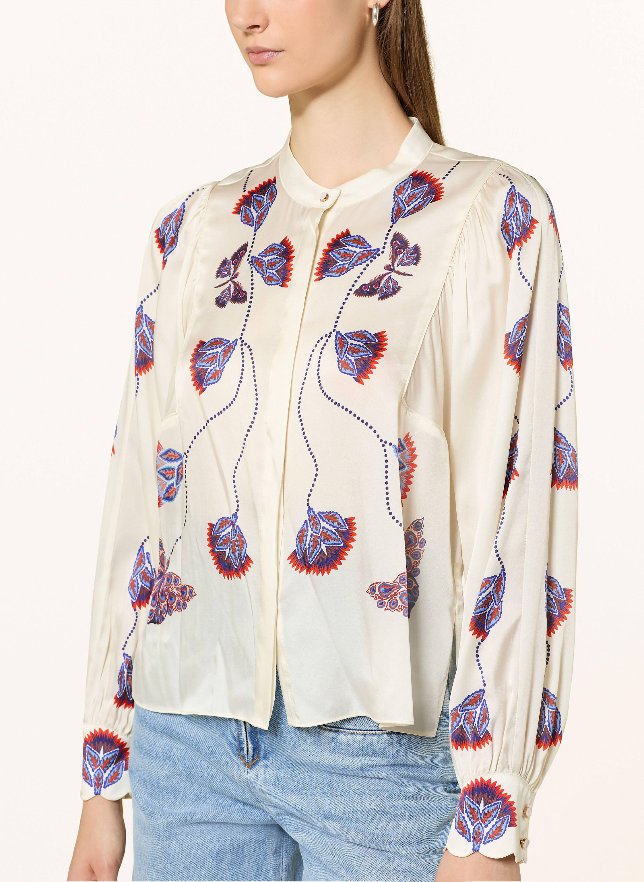 Thumbnail - Ivi Collection Bluse Mit Seide weiss