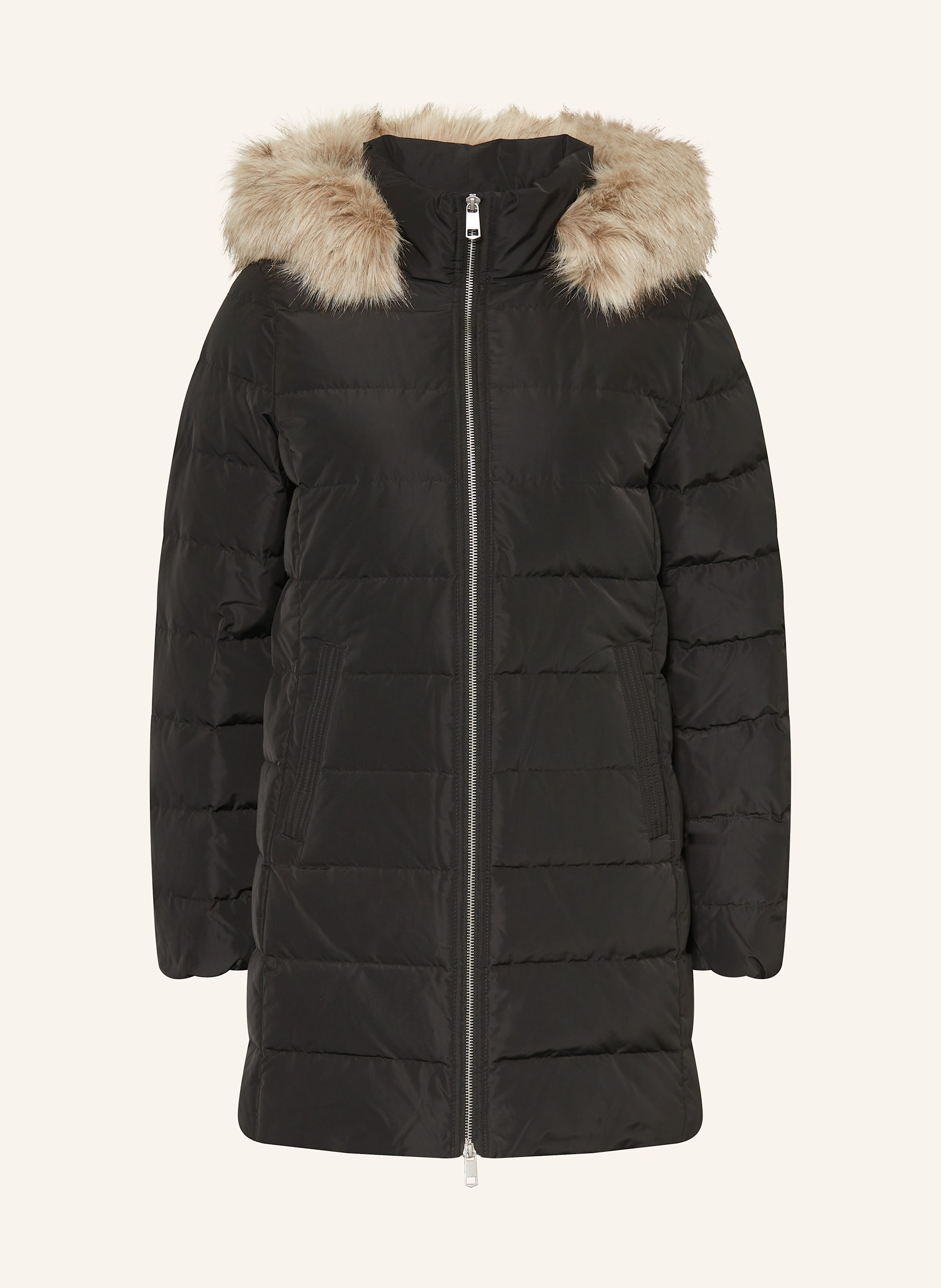 Tommy Hilfiger Daunenmantel Mit Abnehmbarem Kunstpelz schwarz