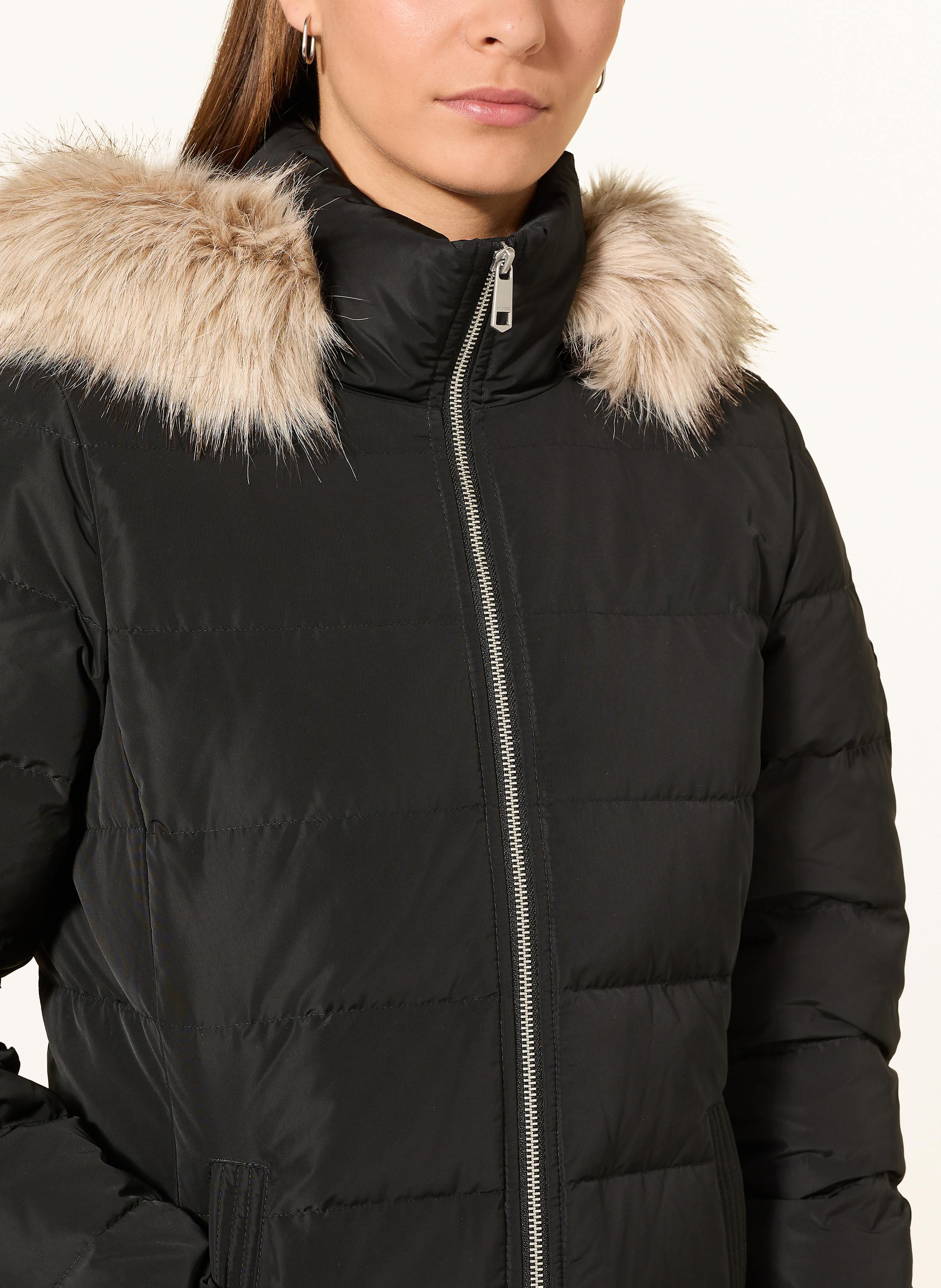 Thumbnail - Tommy Hilfiger Daunenmantel Mit Abnehmbarem Kunstpelz schwarz