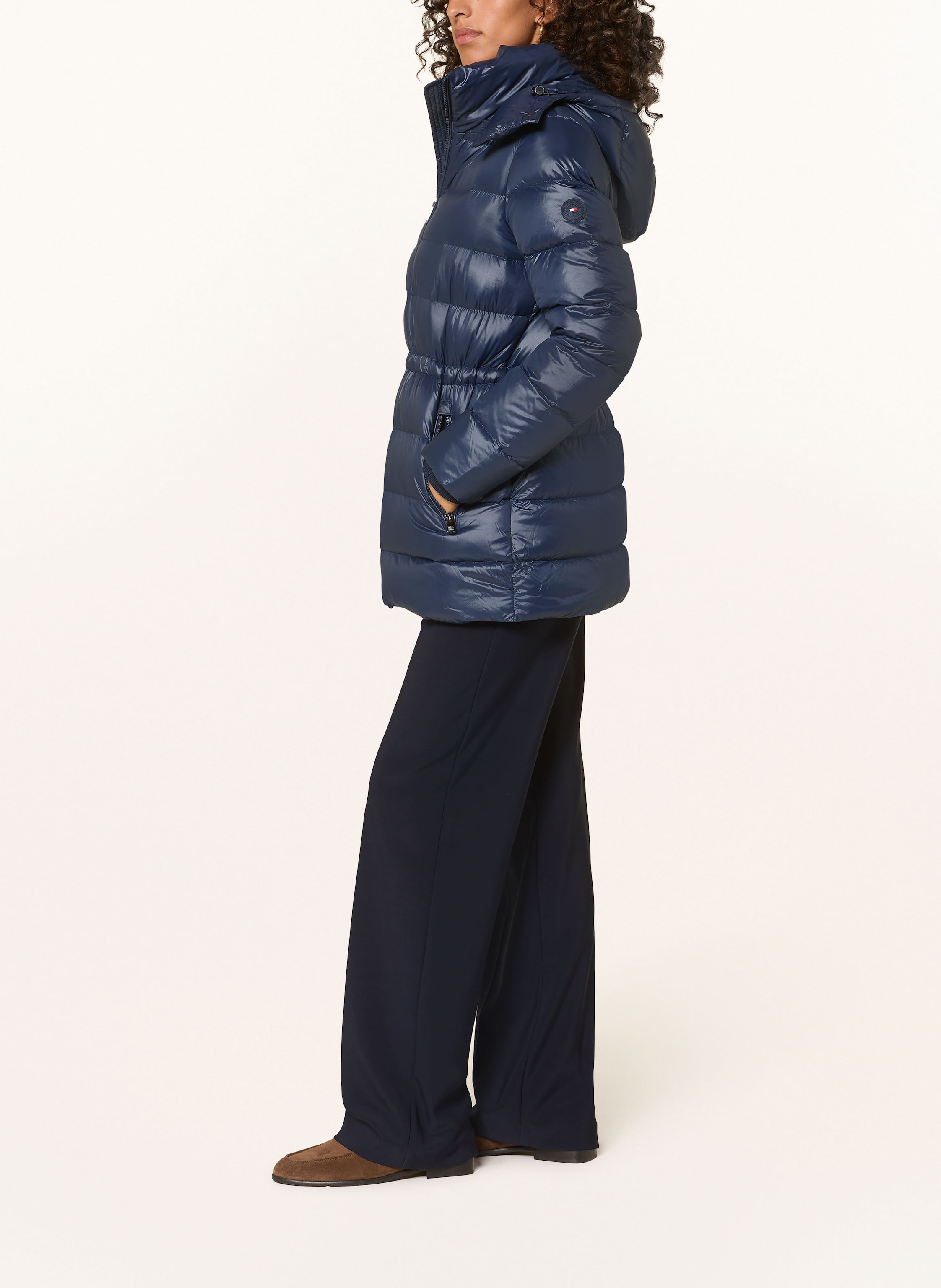 Thumbnail - Tommy Hilfiger Daunenmantel Mit Abnehmbarer Kapuze blau