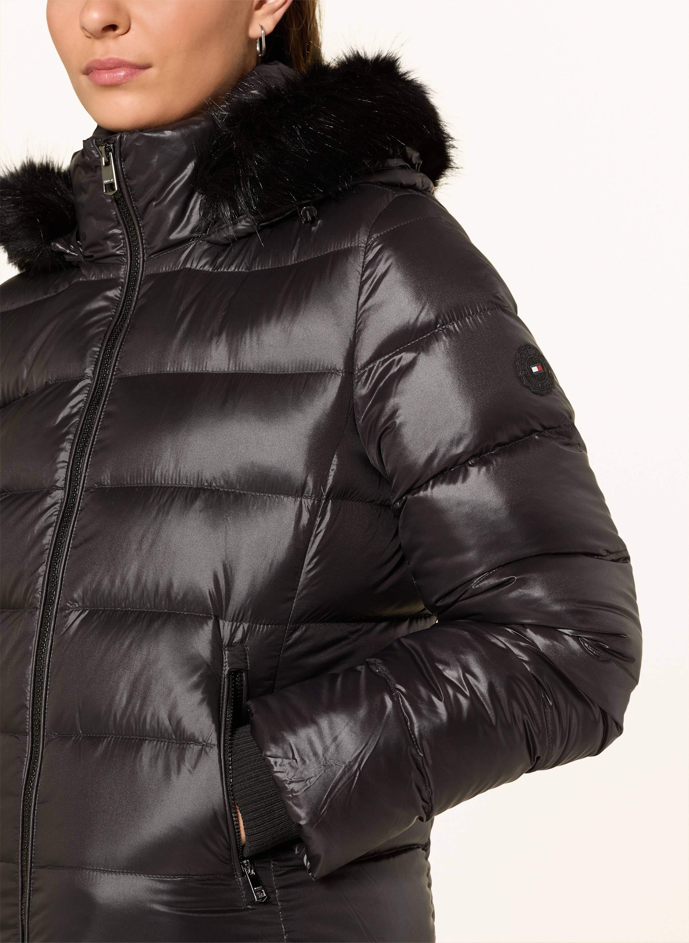 Thumbnail - Tommy Hilfiger Daunenjacke Mit Abnehmbarem Kunstfell schwarz