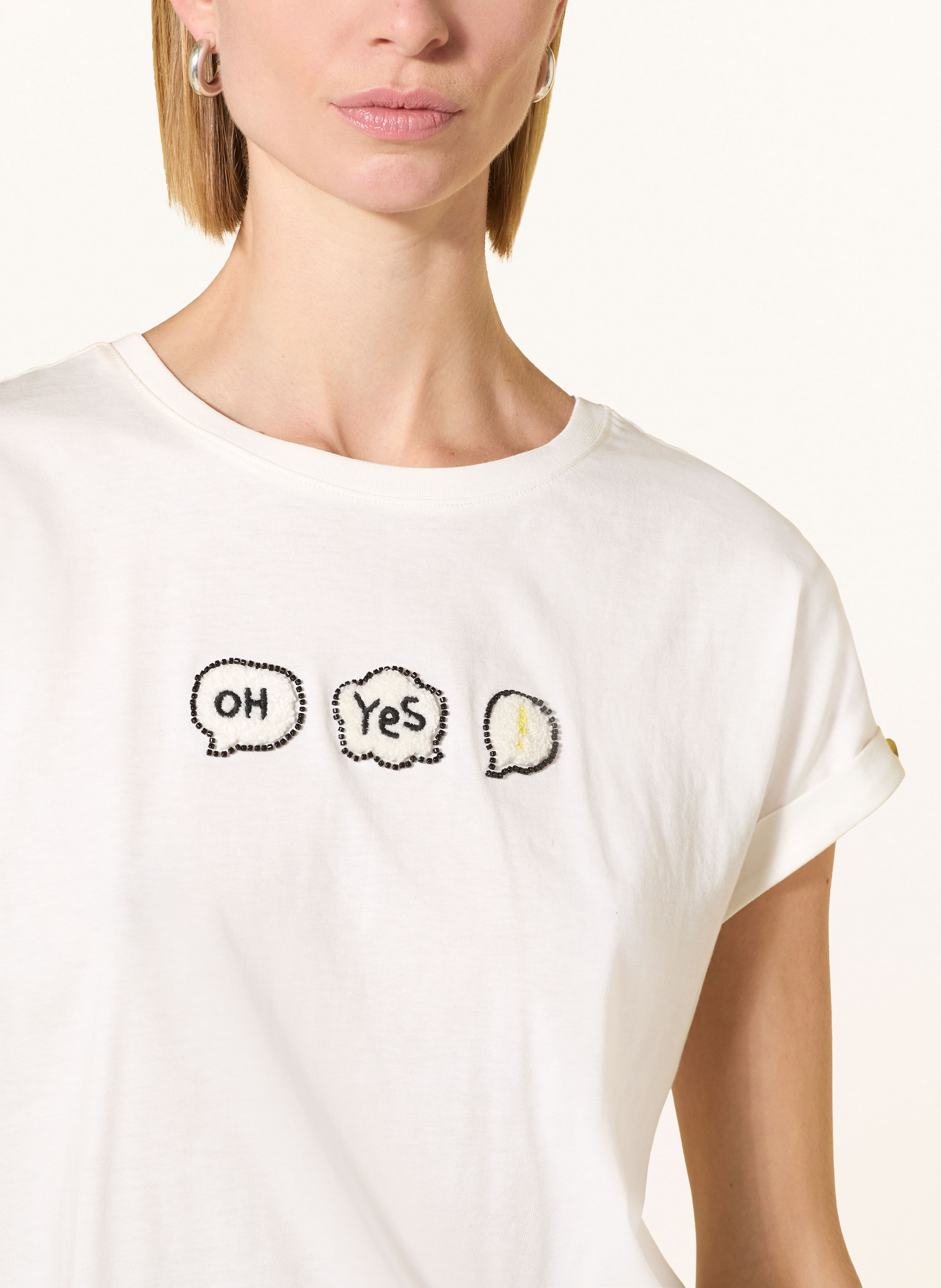 Thumbnail - Cartoon T-Shirt Mit Schmucksteinen weiss