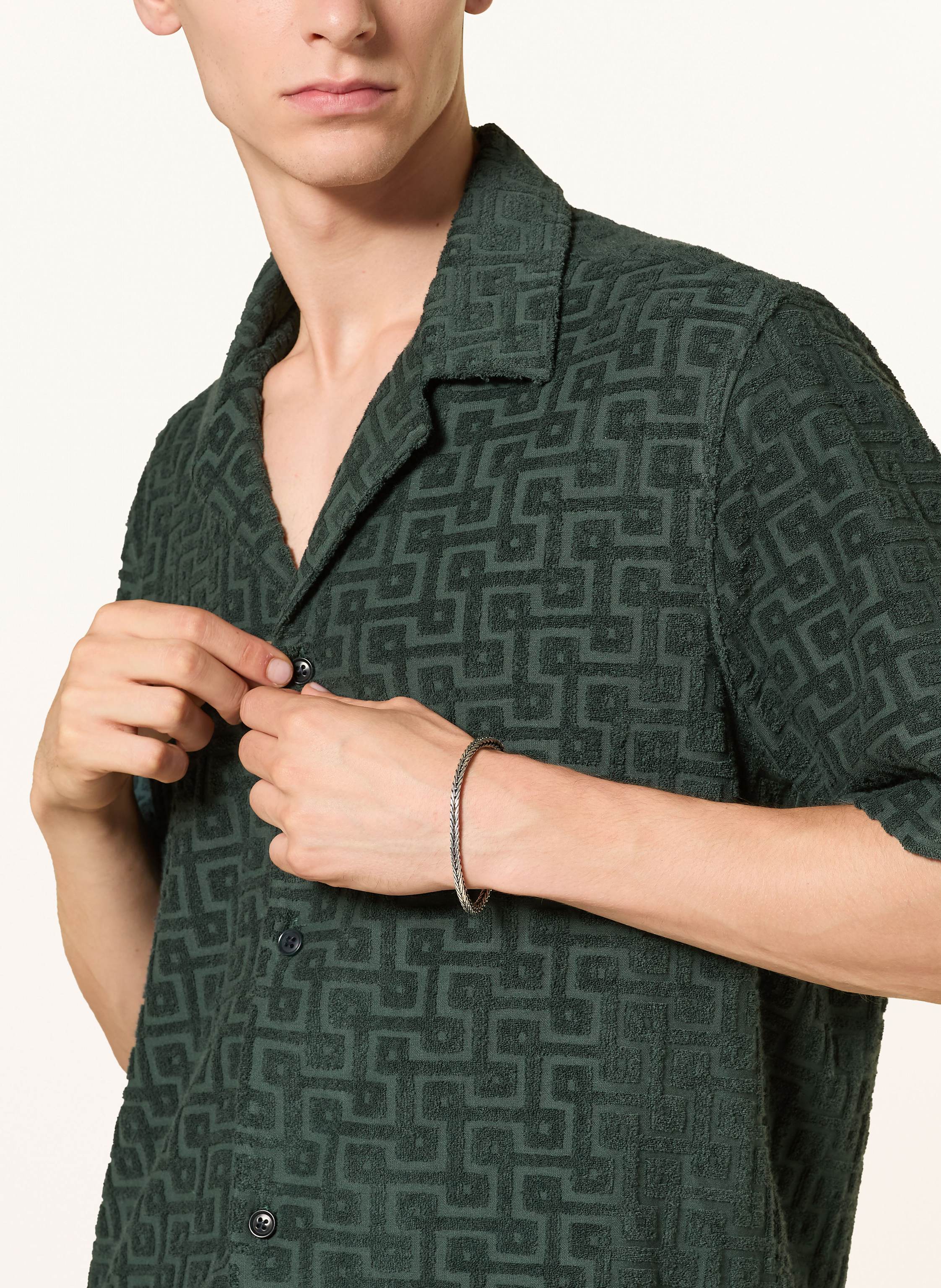 Thumbnail - Drykorn Resorthemd Bijan Relaxed Fit Aus Frottee gruen