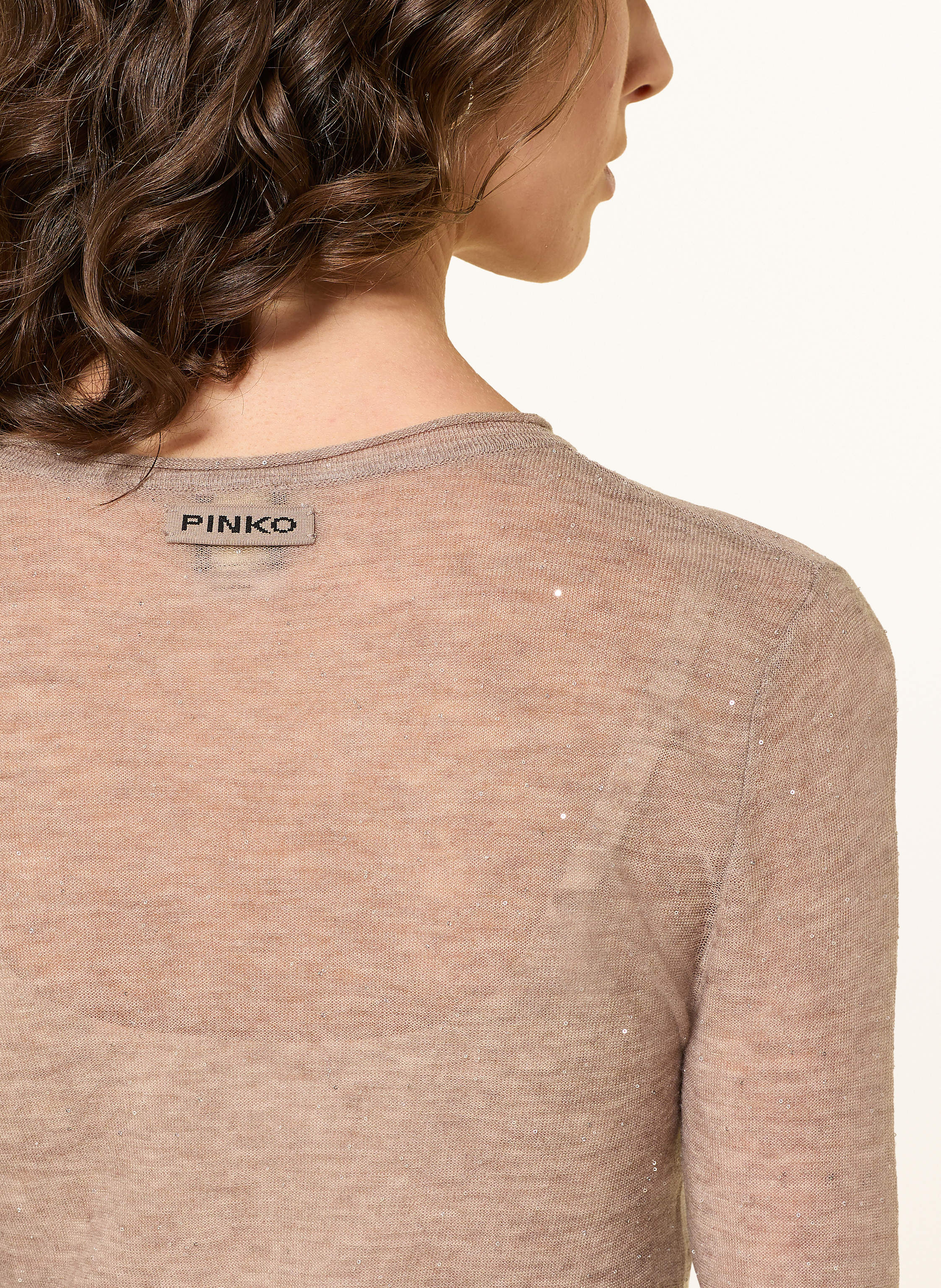 Thumbnail - Pinko Pullover Mit Pailletten beige