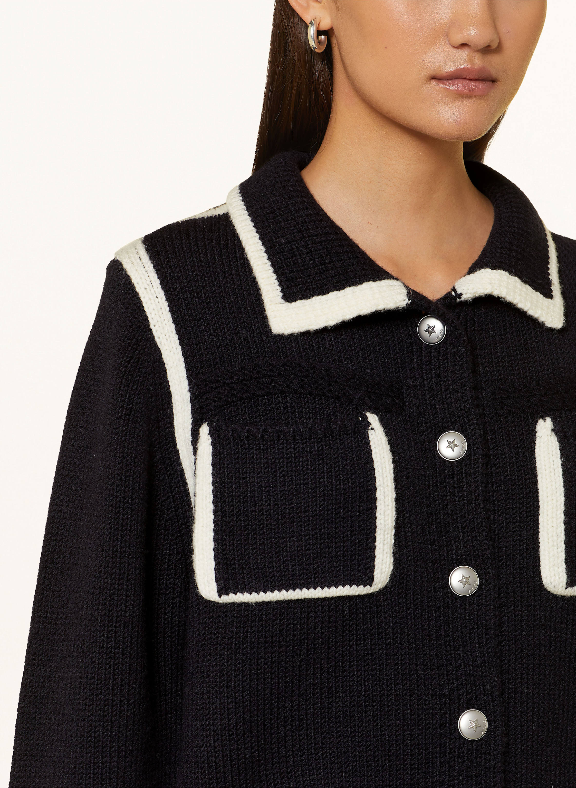 Thumbnail - Pinko Strickjacke Aus Wolle blau