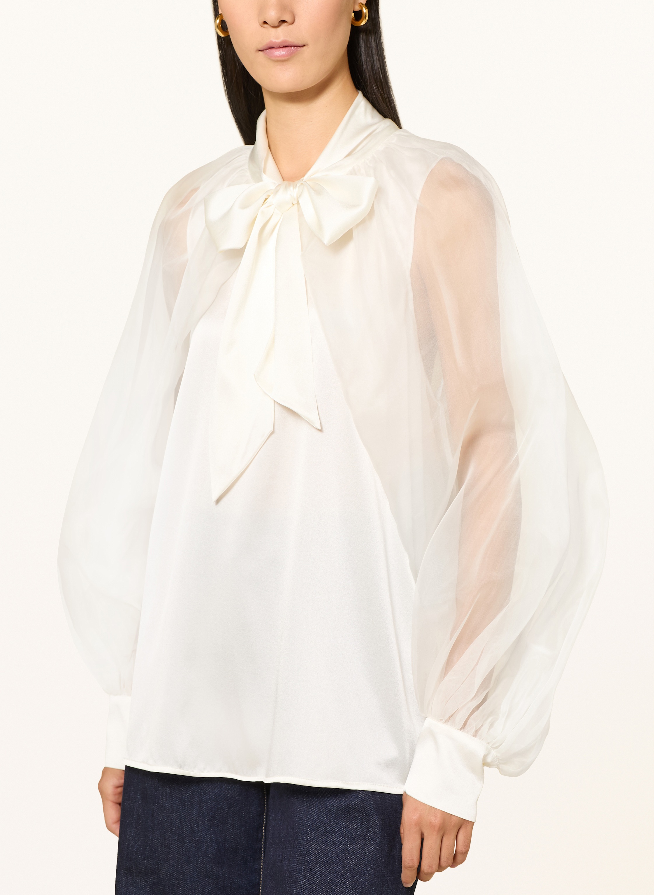 Thumbnail - Van Laack Schluppenbluse Vl-Taria-F Aus Seide weiss