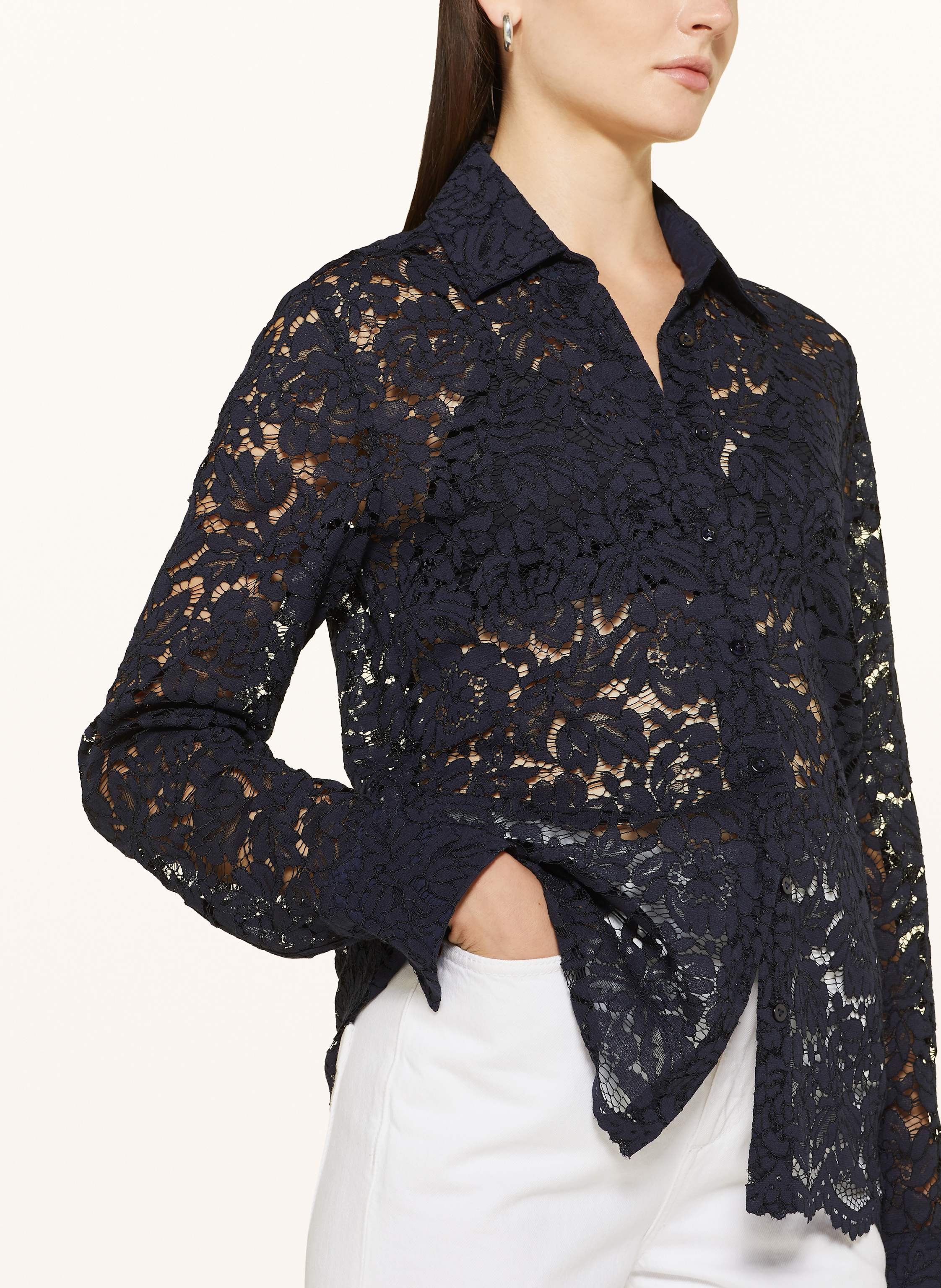 Thumbnail - Van Laack Hemdbluse Vl-Cellai-O Aus Spitze blau