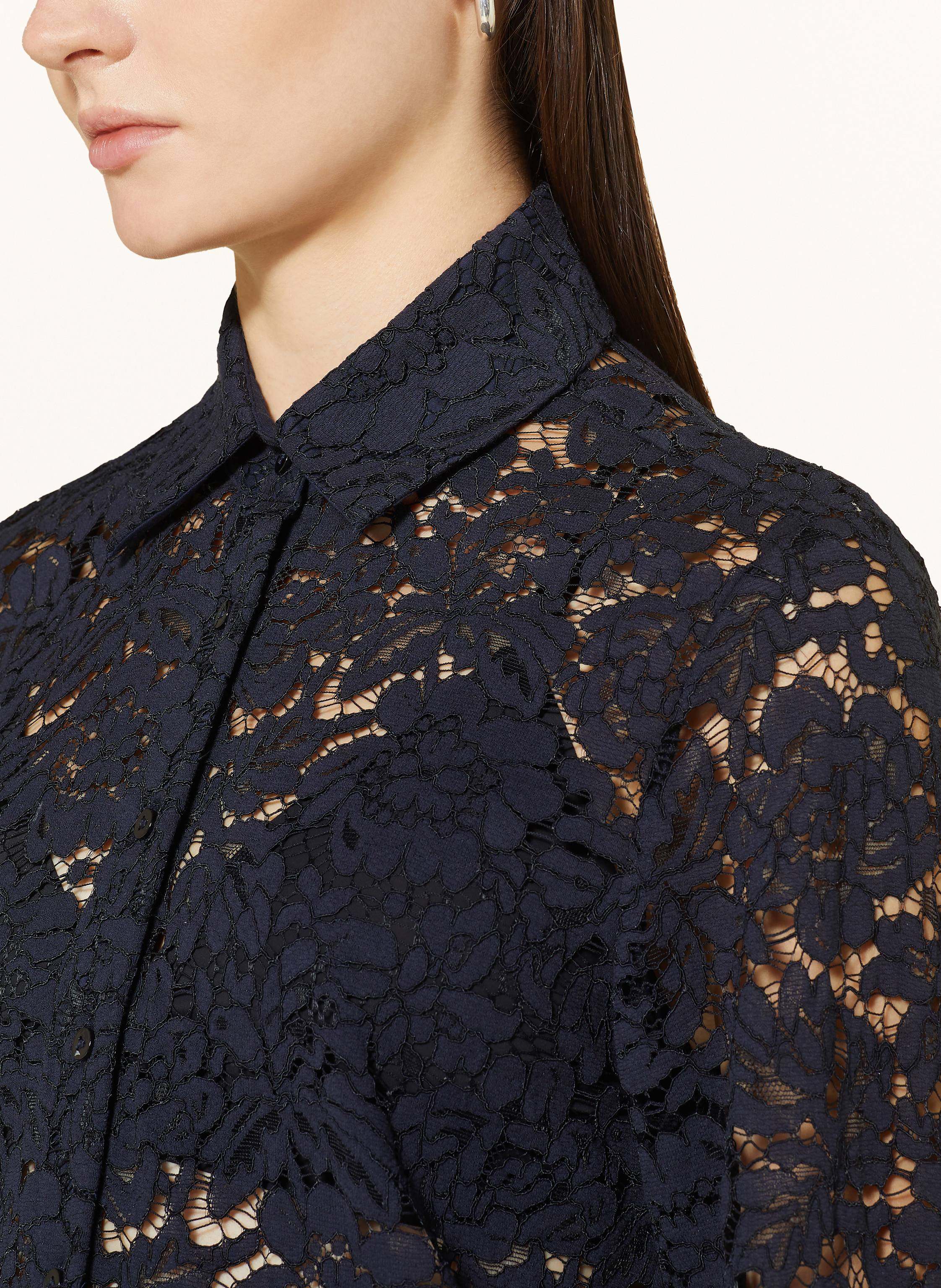 Thumbnail - Van Laack Hemdbluse Vl-Cellai-O Aus Spitze blau