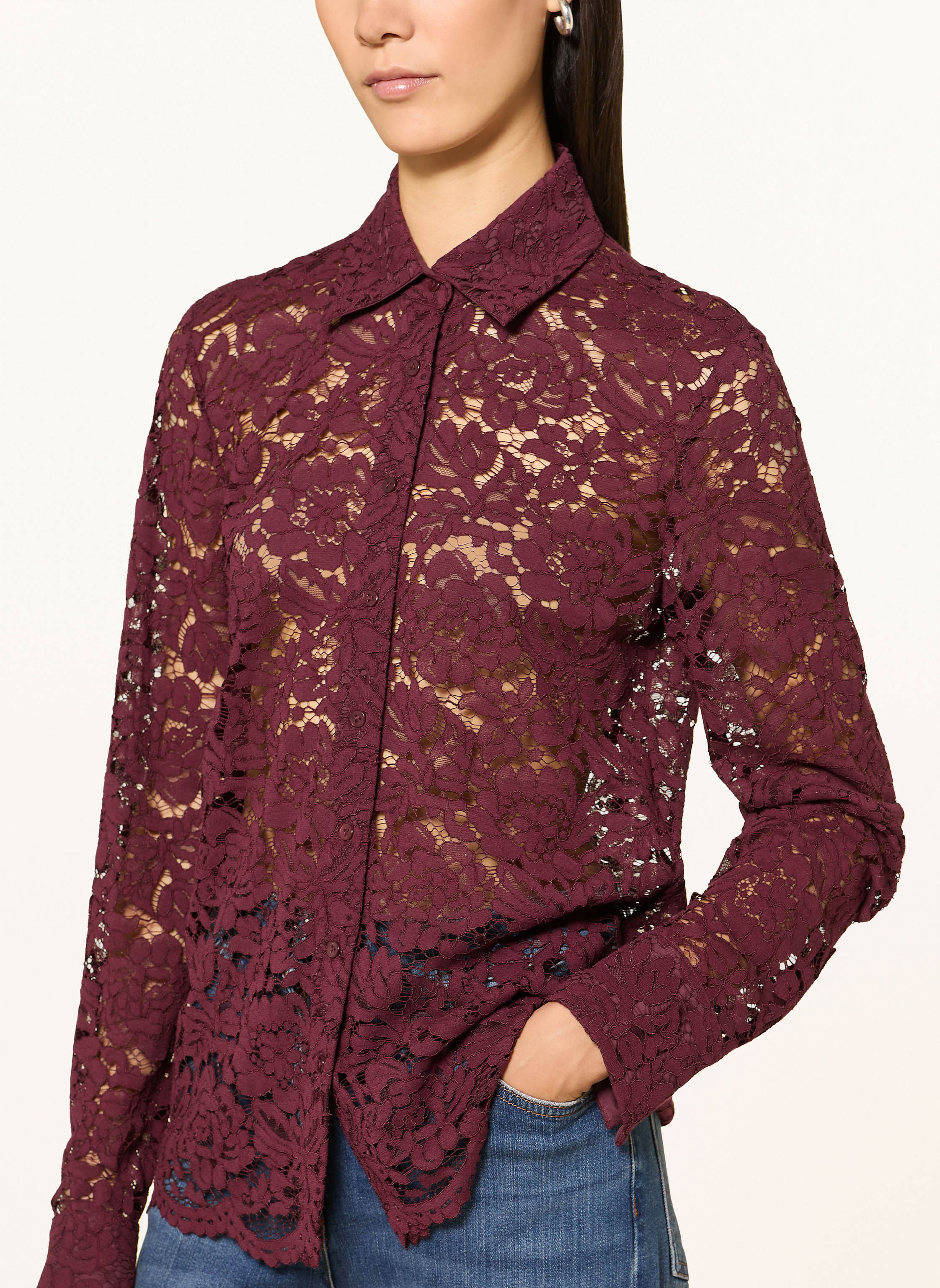 Thumbnail - Van Laack Hemdbluse Vl-Cellai-O Aus Spitze rot