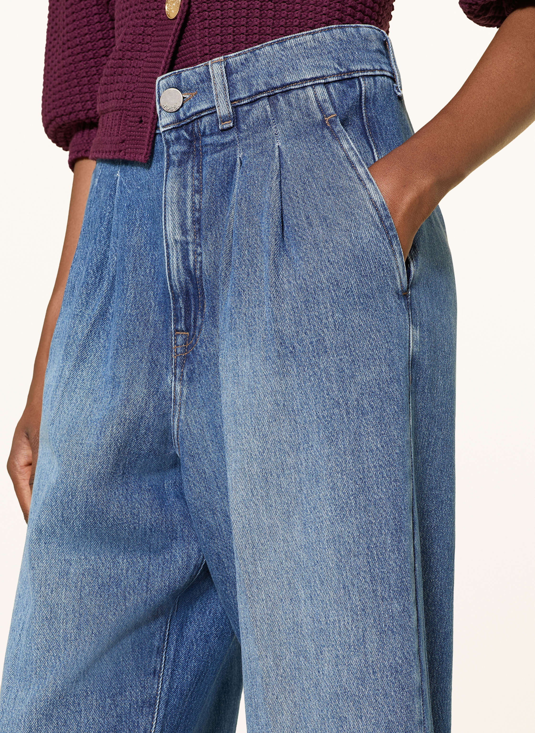 Thumbnail - Rossi Wide Leg Jeans Noa Crop blau