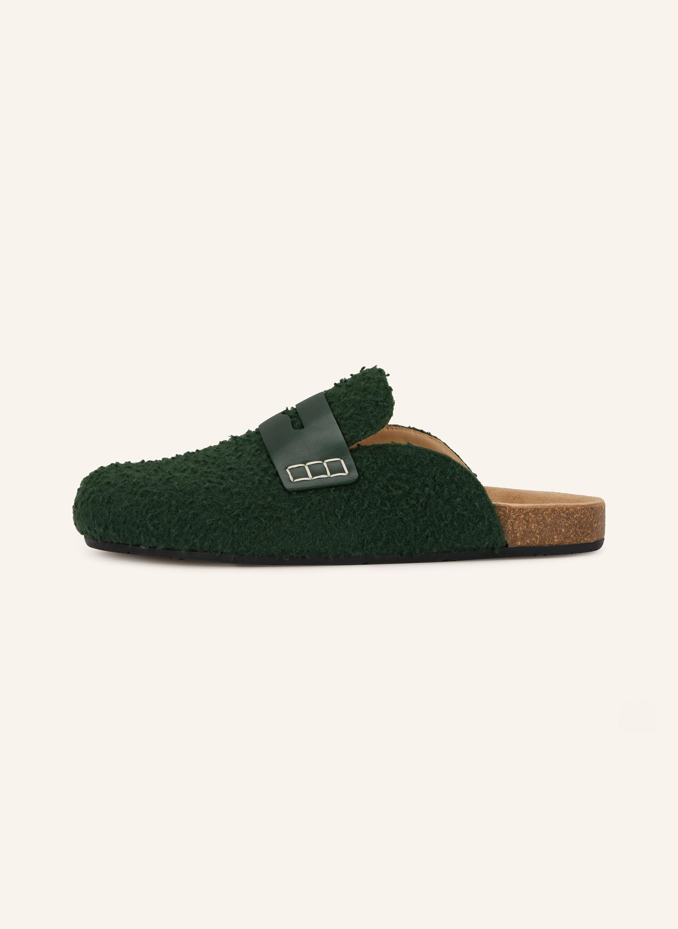 Thumbnail - Jw Anderson Mules Mit Teddyfell gruen