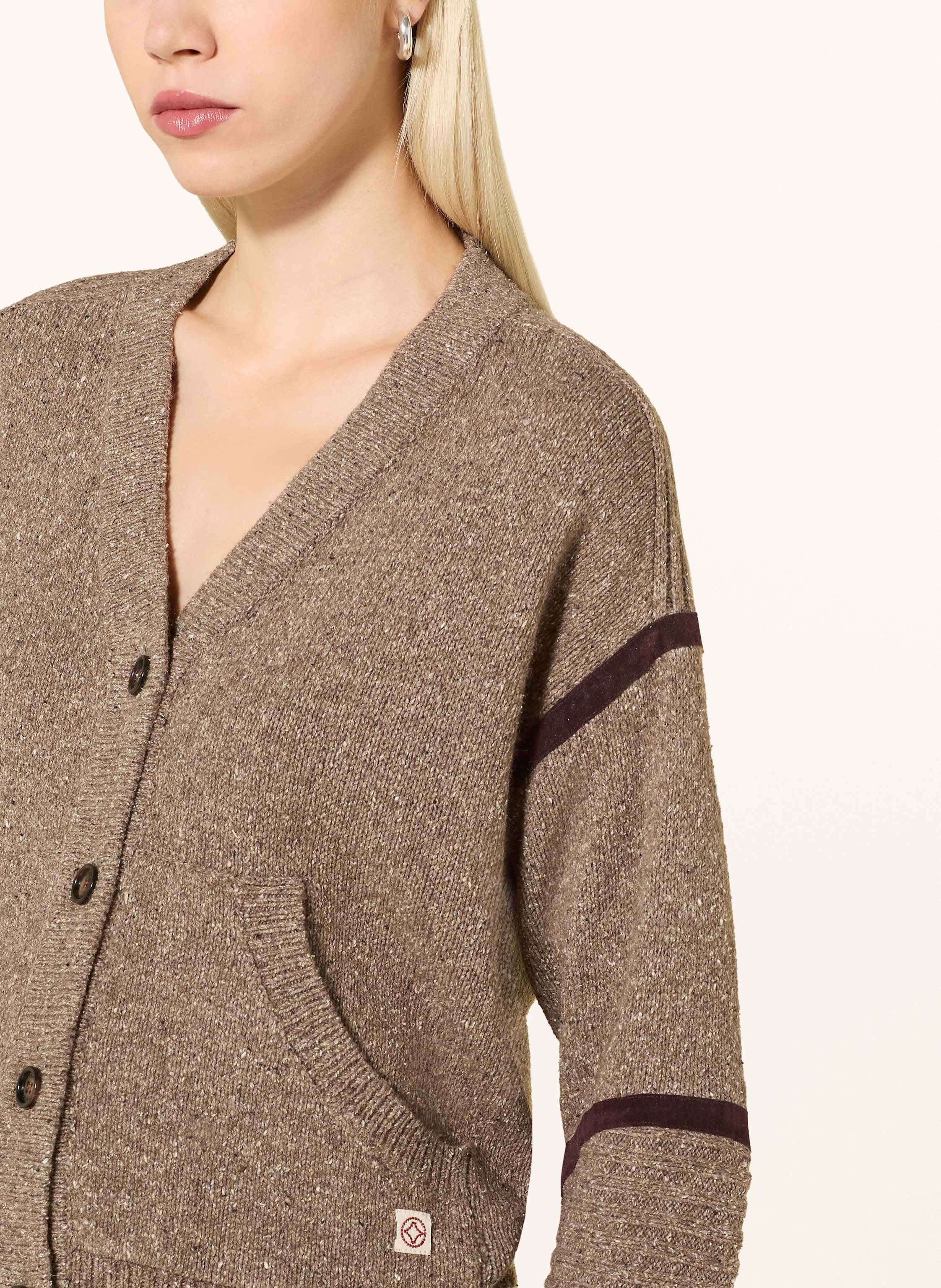 Thumbnail - Heyanno Strickjacke Mmhlight Mit Seide braun