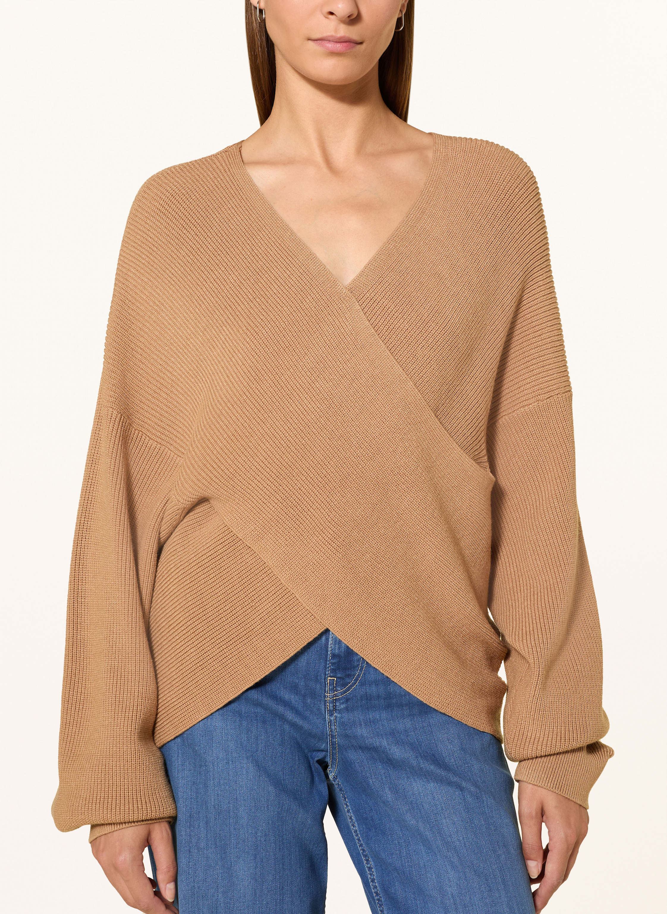 Thumbnail - Msch Copenhagen Pullover Mschzinelle In Wickeloptik braun